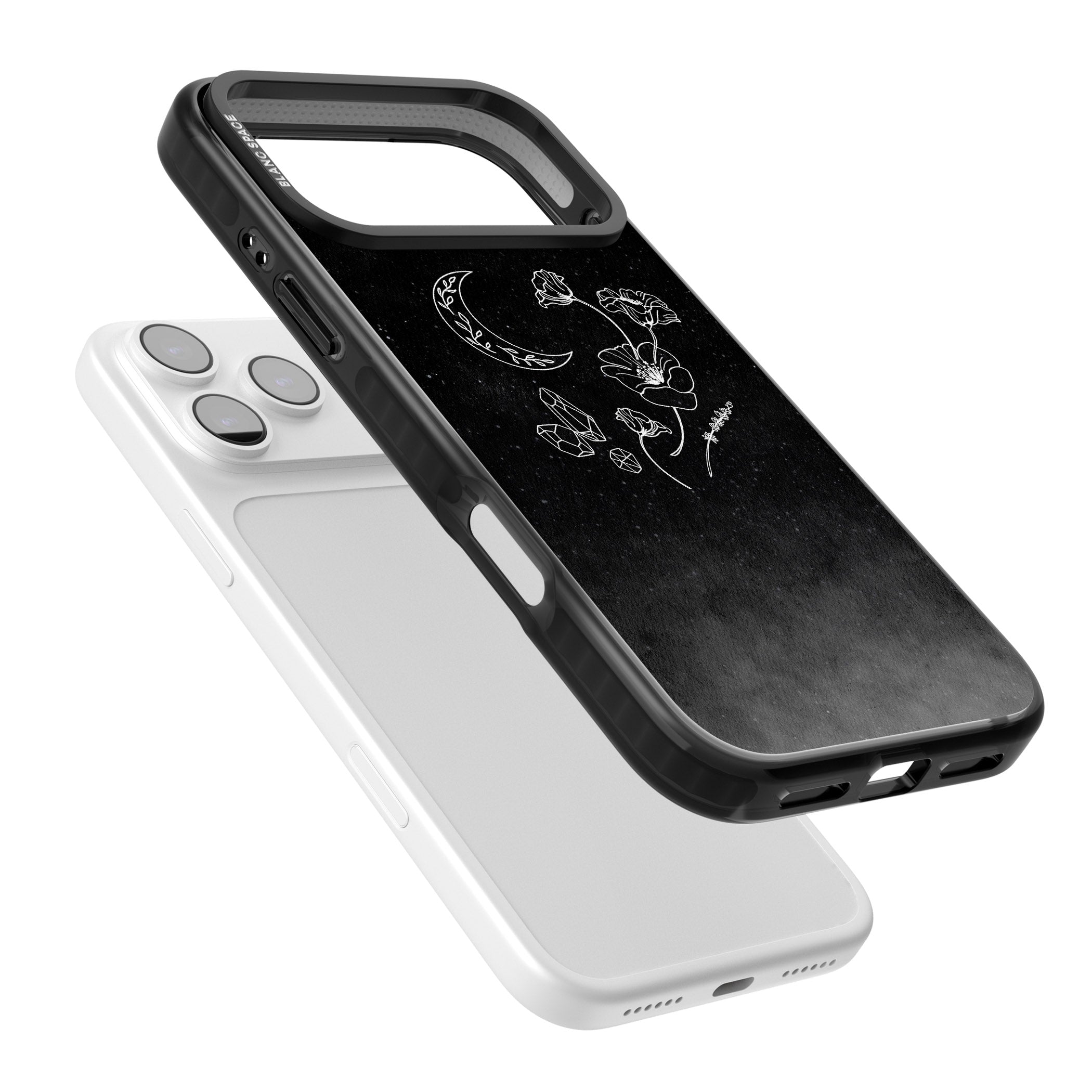 Midnight Moon Botanic iPhone 17 Pro Max Impact Pro Black Phone Case Colours