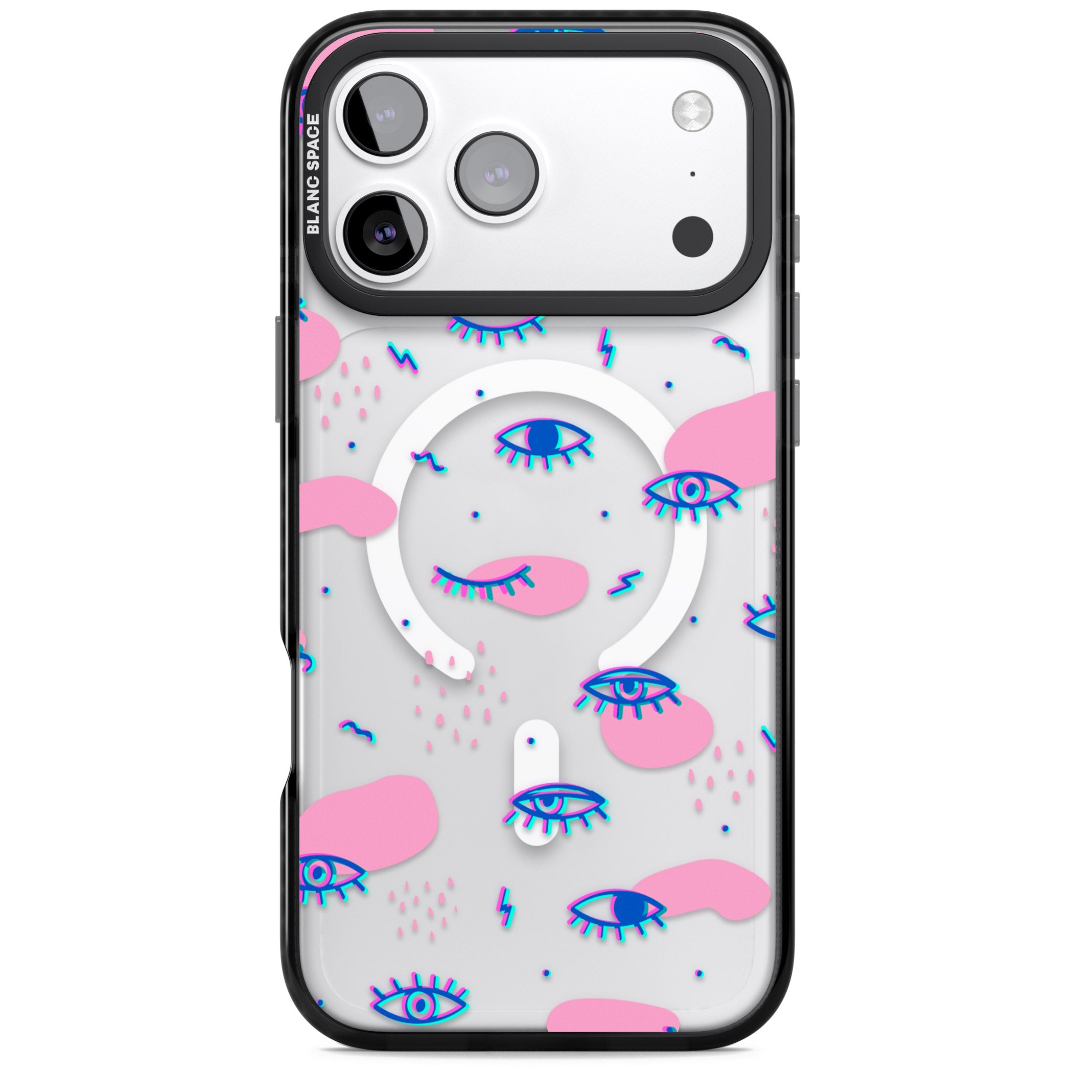 Pink Eye Pattern iPhone 17 Pro Max Impact Pro Black Phone Case