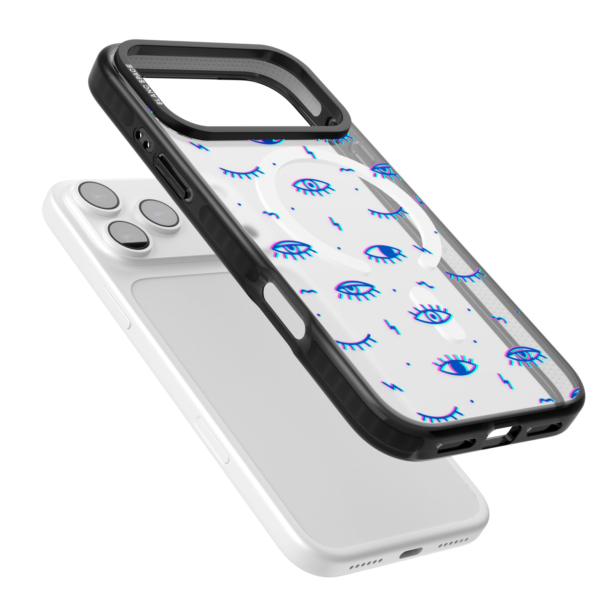 Duotone Psychedelic Eyes iPhone 17 Pro Max Impact Pro Black Phone Case Colours