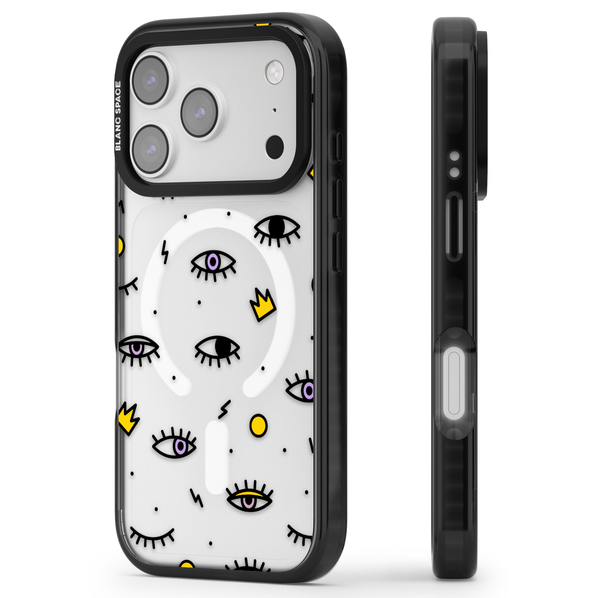 Eyes & Lips Icons iPhone 17 Pro Max Impact Pro Black Phone Case Side Profile
