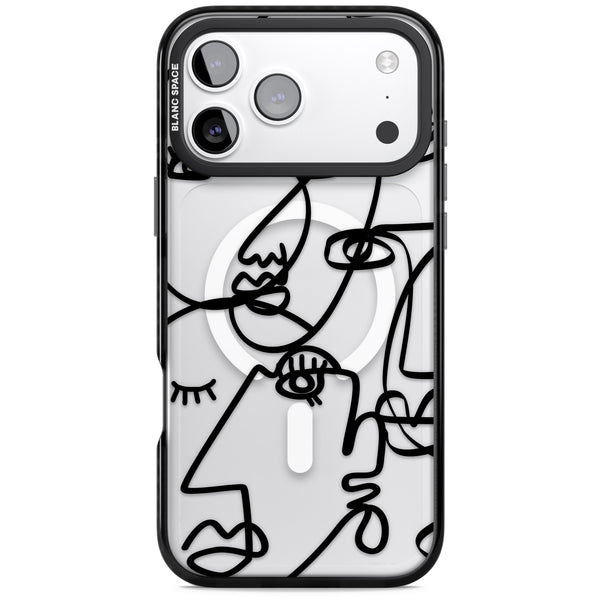 Abstract Line Art Black Clear