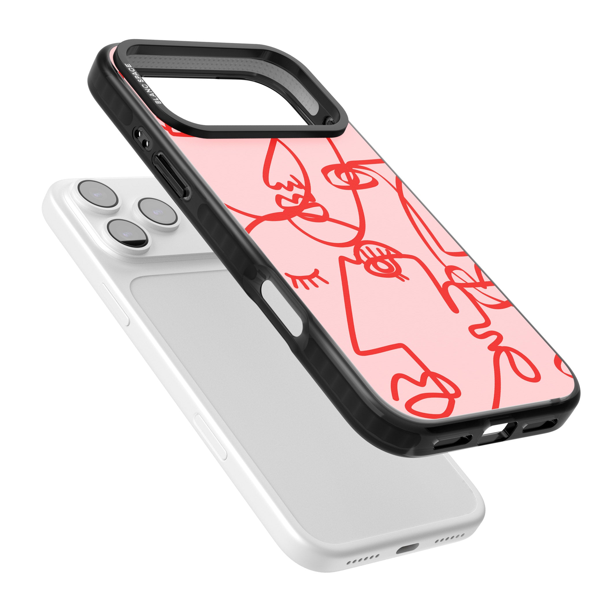 Red Line Art iPhone 17 Pro Max Impact Pro Black Phone Case Colours