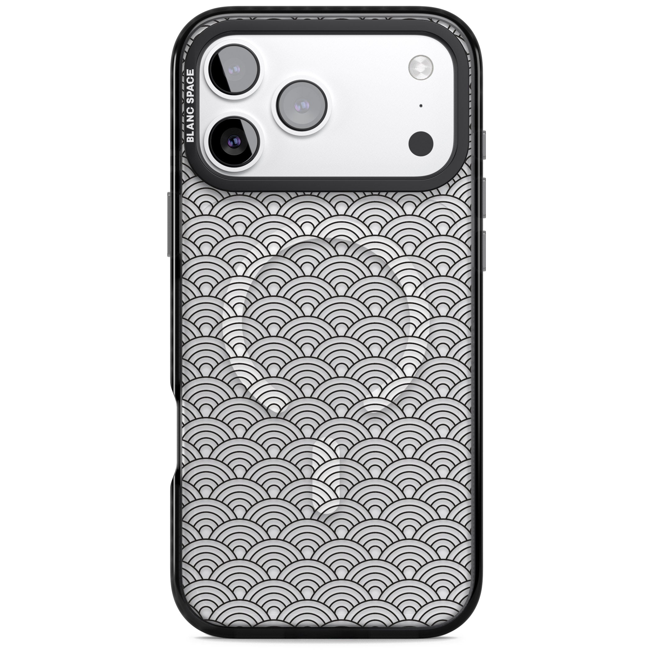 Scalloped Waves iPhone 17 Pro Max Impact Pro Black Phone Case