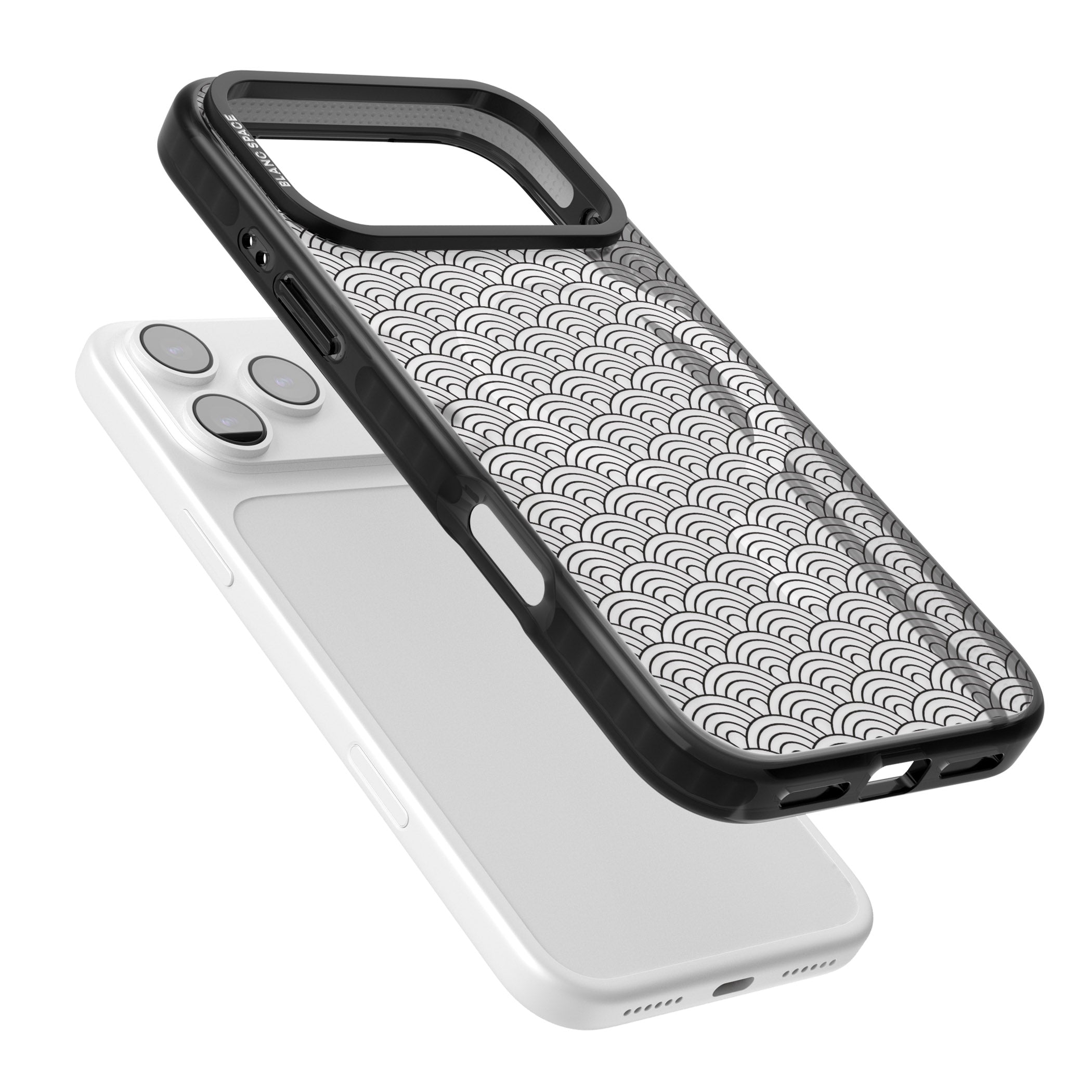Scalloped Waves iPhone 17 Pro Max Impact Pro Black Phone Case Colours