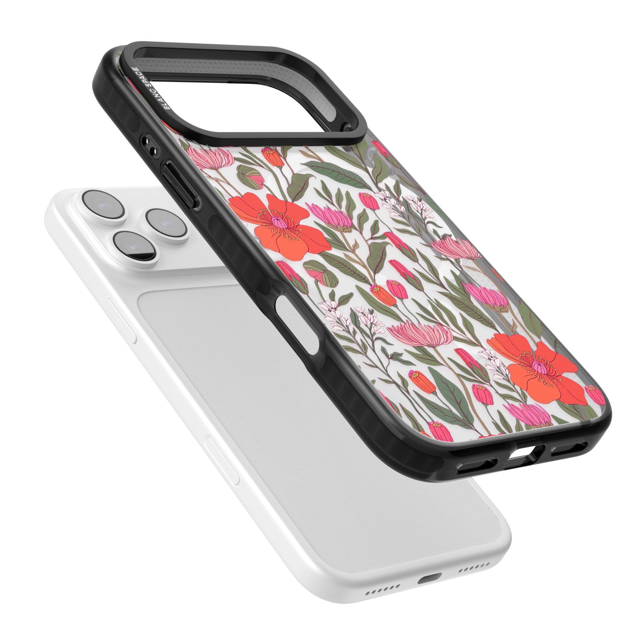 Peachy Floral iPhone 17 Pro Max Impact Pro Black Phone Case Colours