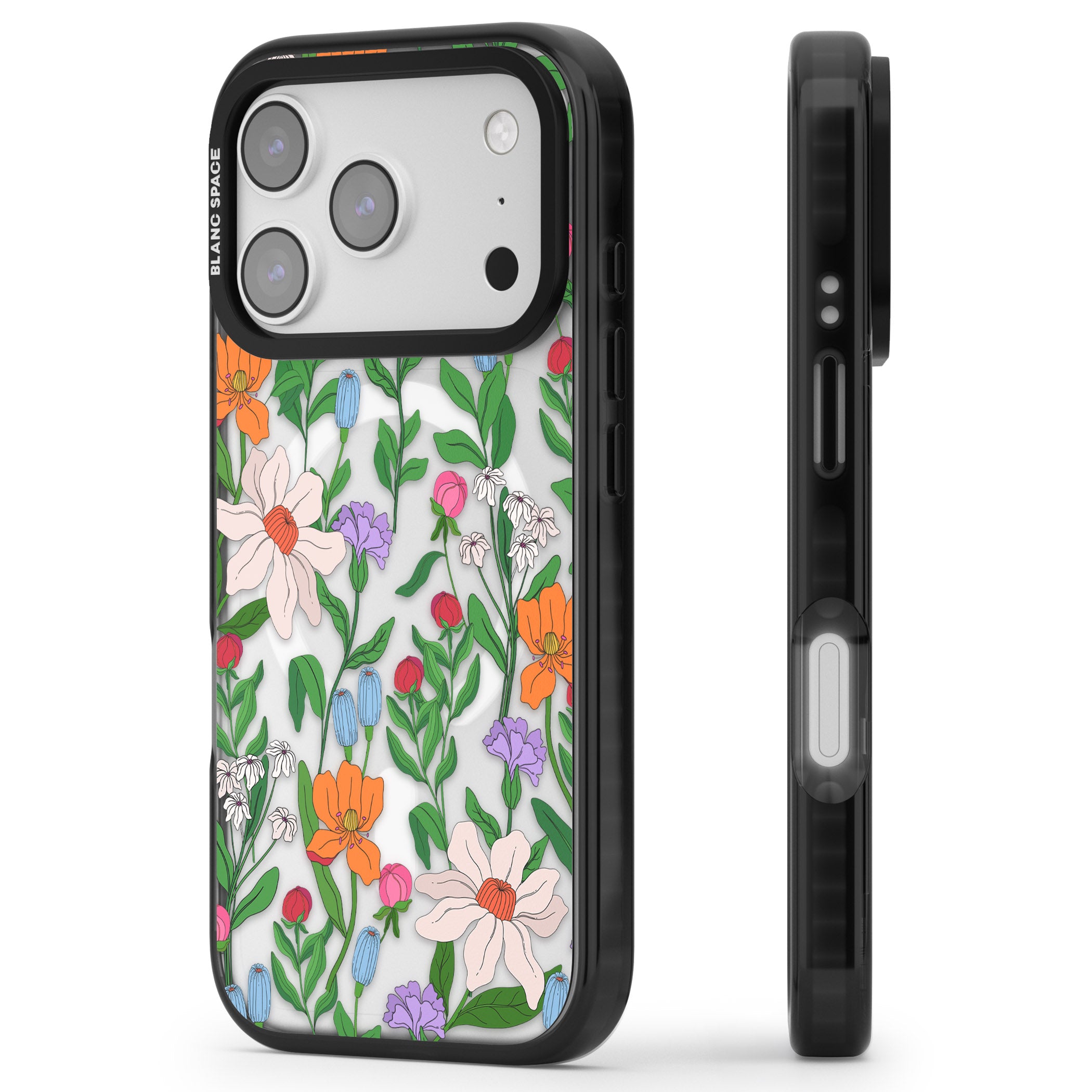 Full Bloom iPhone 17 Pro Max Impact Pro Black Phone Case Side Profile