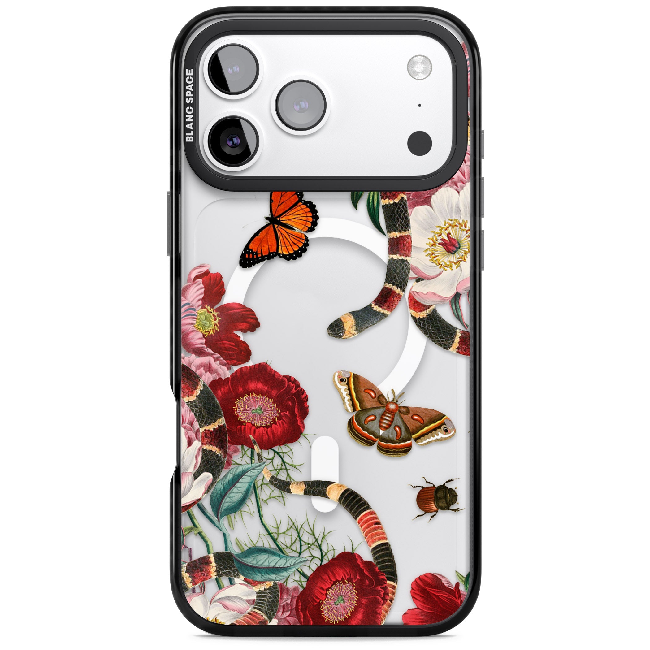 Botanical Snake iPhone 17 Pro Max Impact Pro Black Phone Case