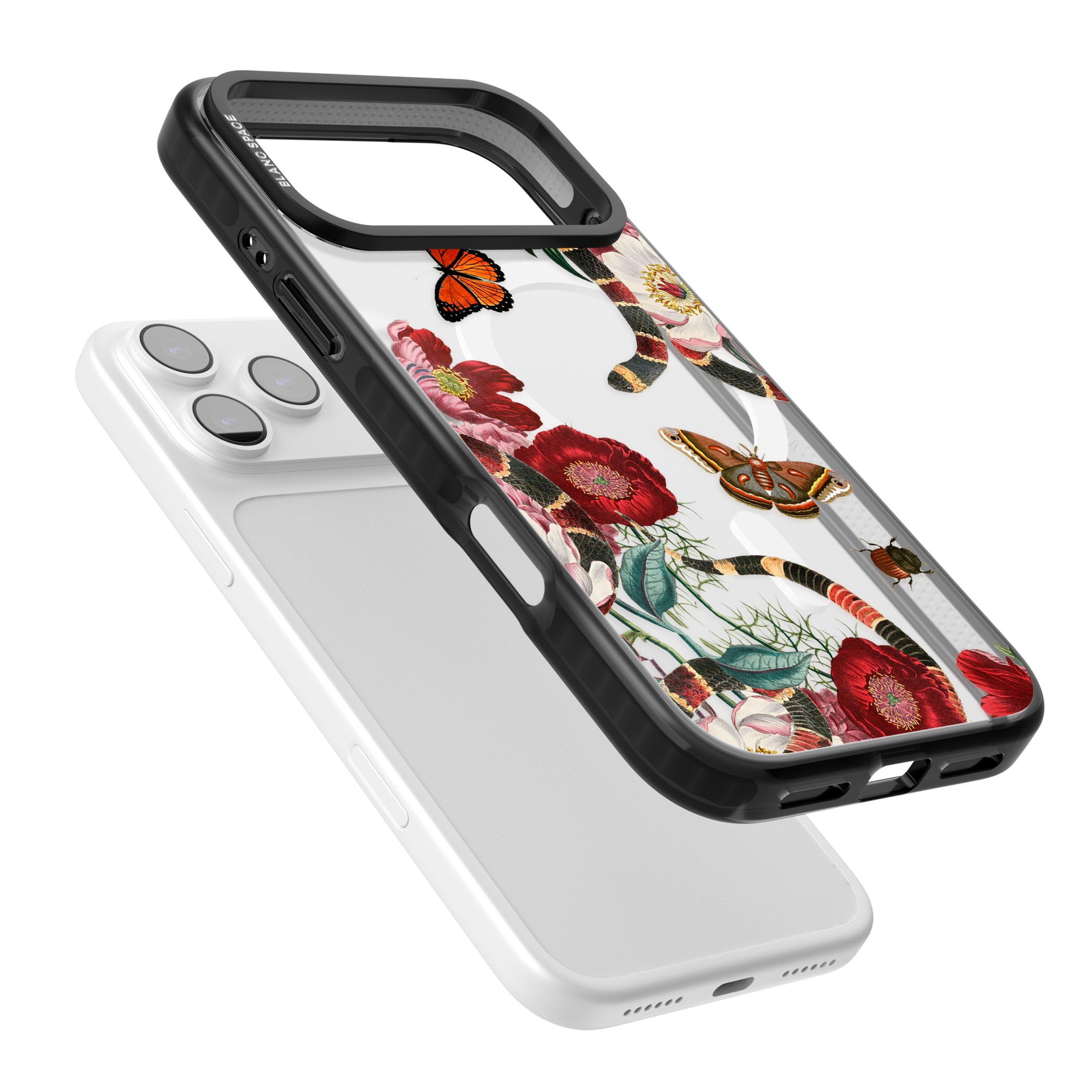 Botanical Snake iPhone 17 Pro Max Impact Pro Black Phone Case Colours