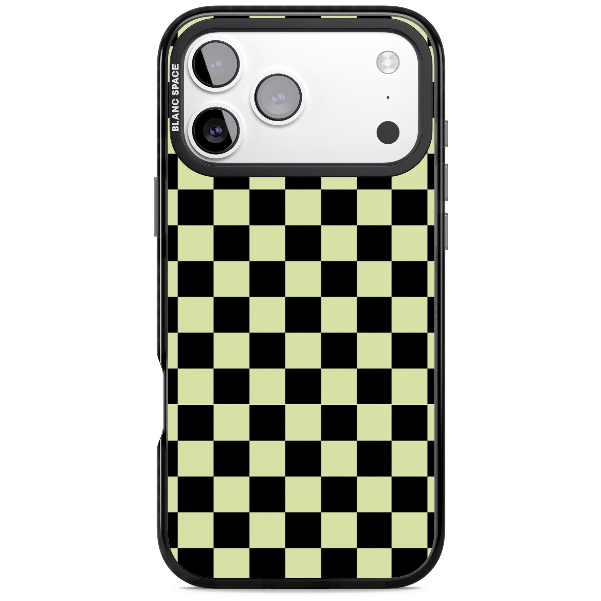 Black & Lime Check iPhone 17 Pro Max Impact Pro Black Phone Case