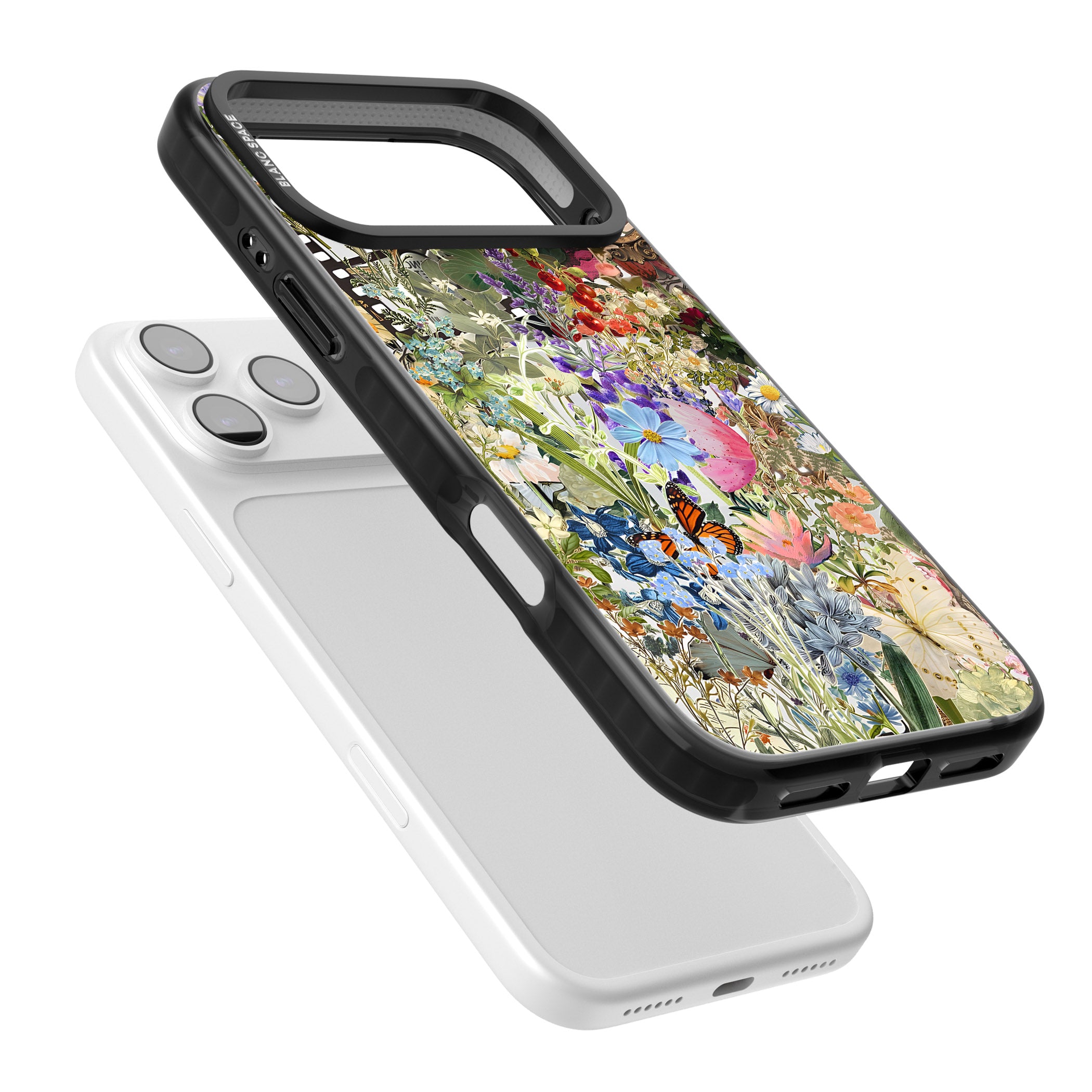 Flower Mix Collage iPhone 17 Pro Max Impact Pro Black Phone Case Colours