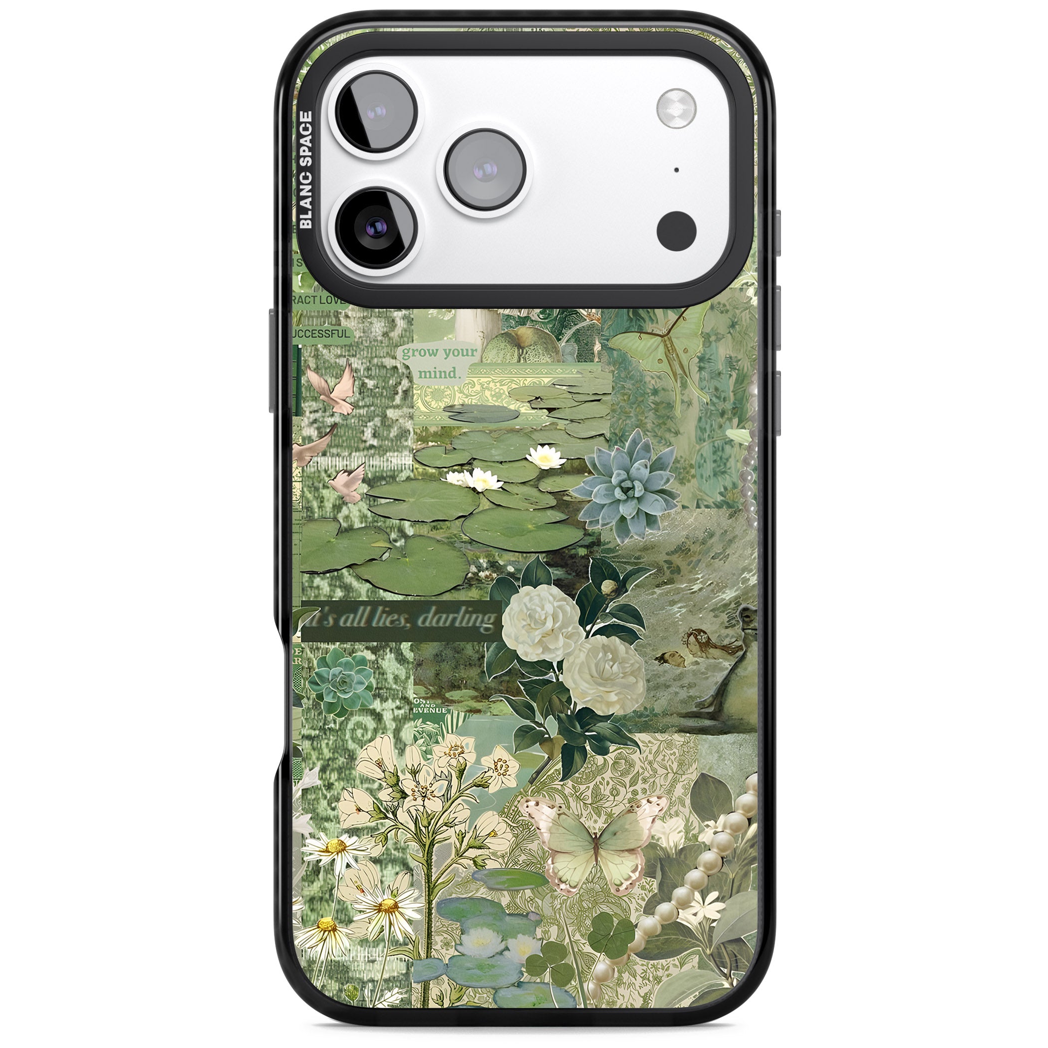 Sage Collage iPhone 17 Pro Max Impact Pro Black Phone Case
