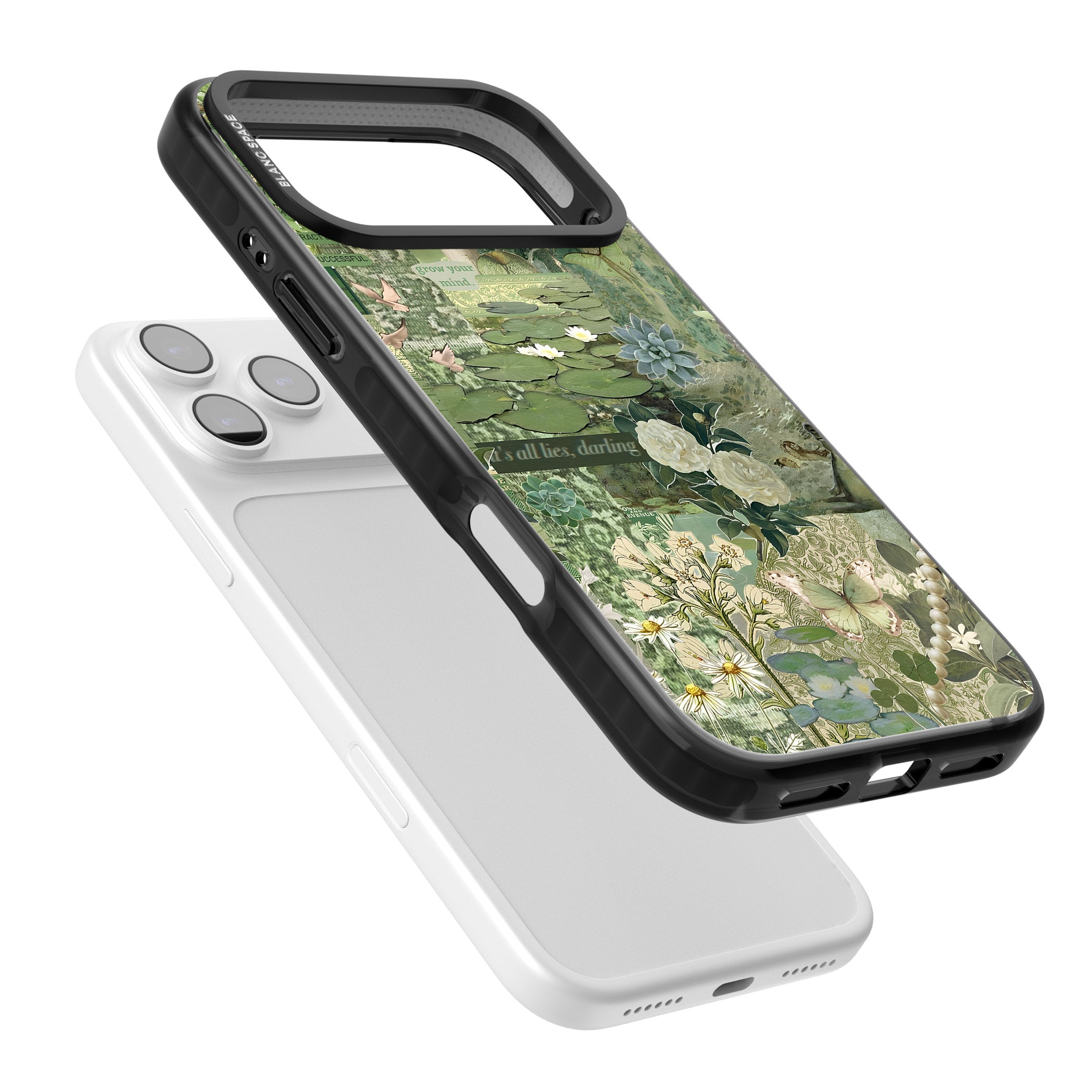 Sage Collage iPhone 17 Pro Max Impact Pro Black Phone Case Colours