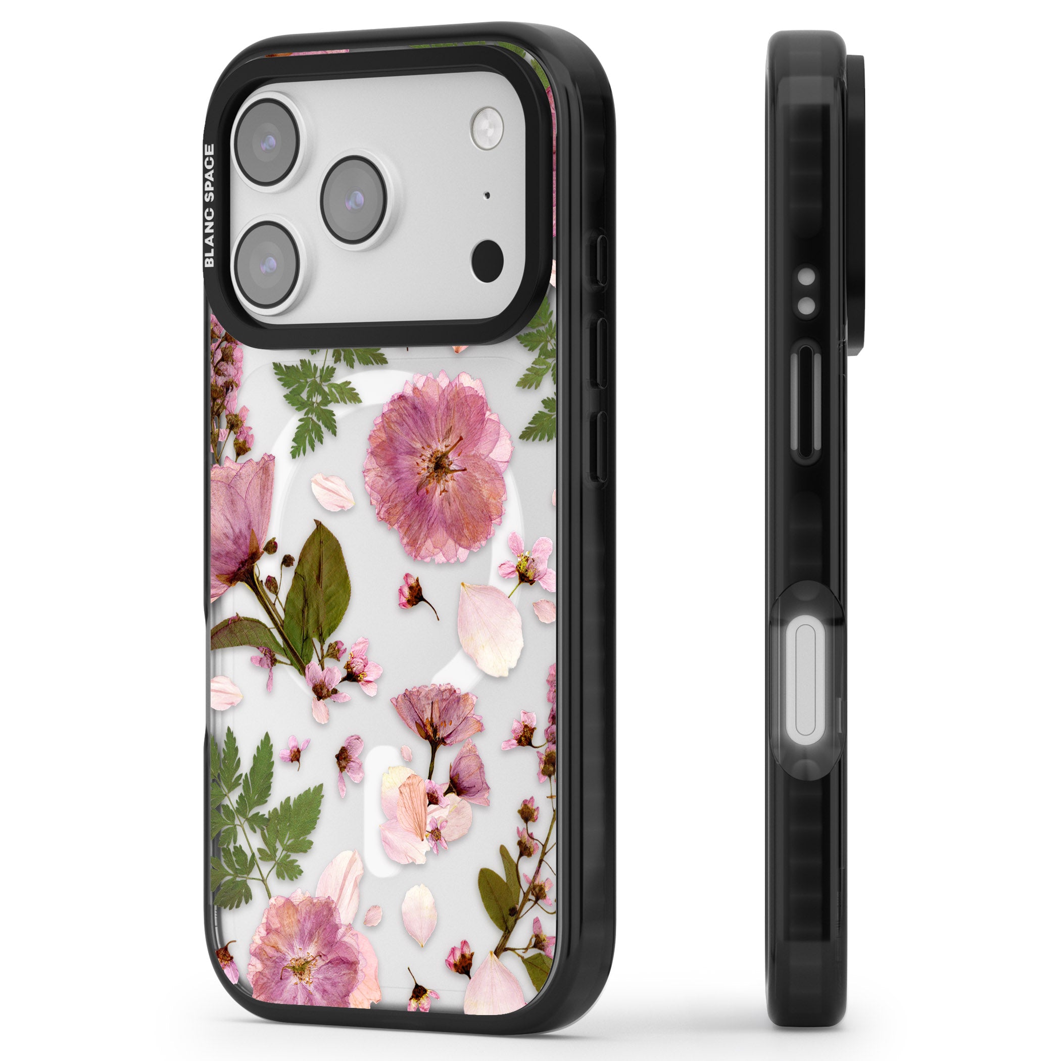 Blossom Bouquet iPhone 17 Pro Max Impact Pro Black Phone Case Side Profile