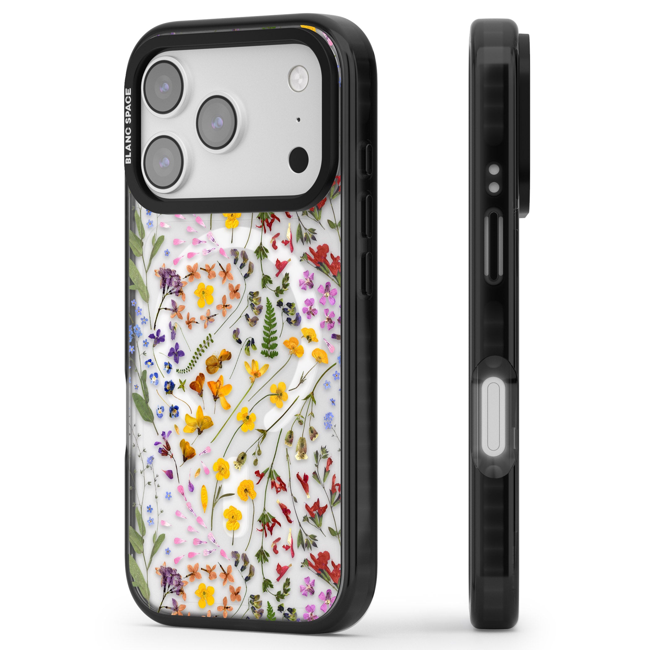 Wildflower iPhone 17 Pro Max Impact Pro Black Phone Case Side Profile