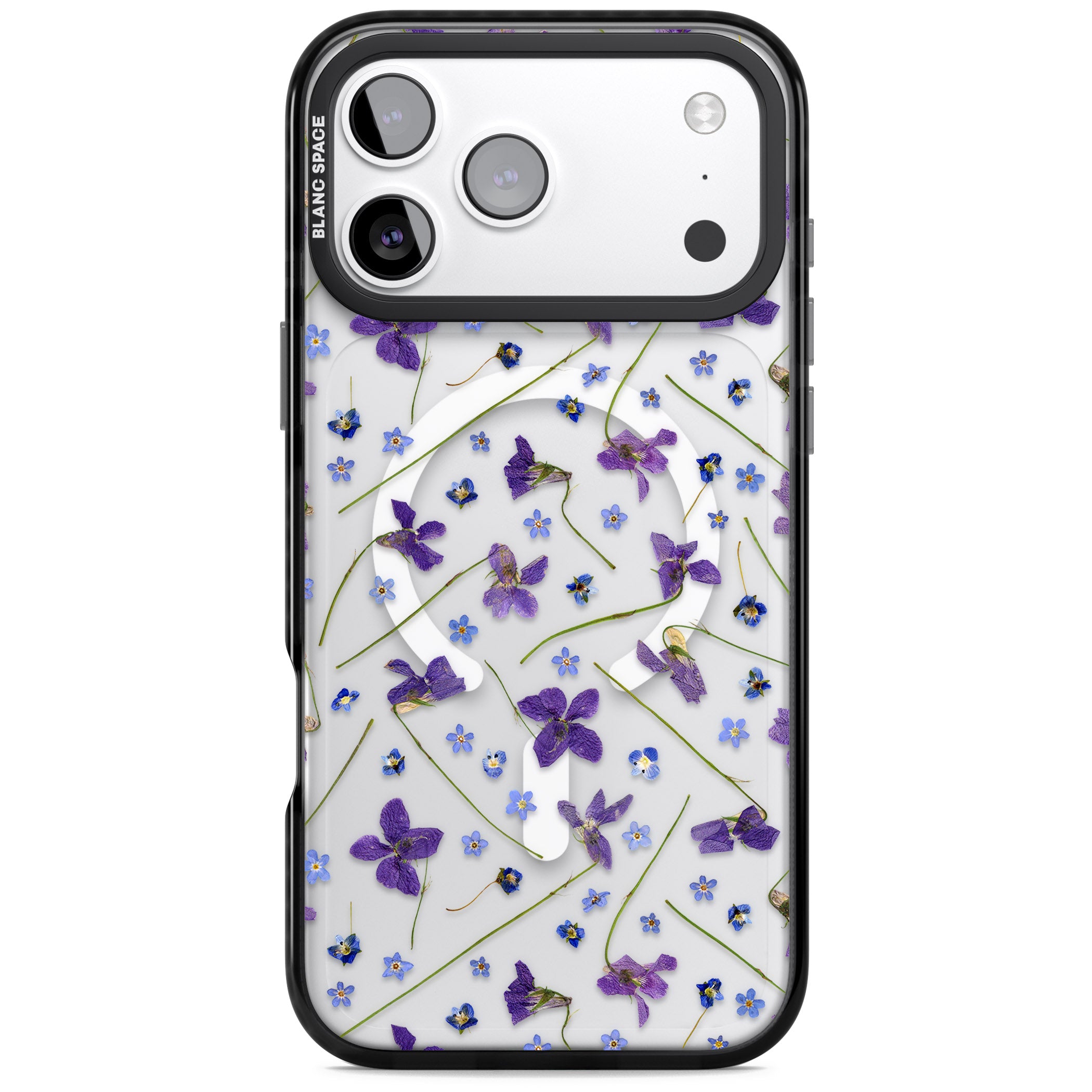 Pressed Violet Flower iPhone 17 Pro Max Impact Pro Black Phone Case