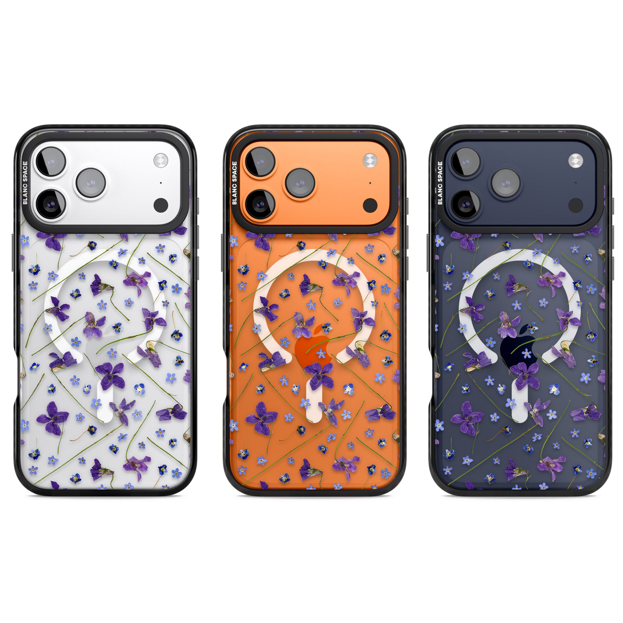 Pressed Violet Flower iPhone 17 Pro Impact Pro Black Phone Case APT Impact Protection