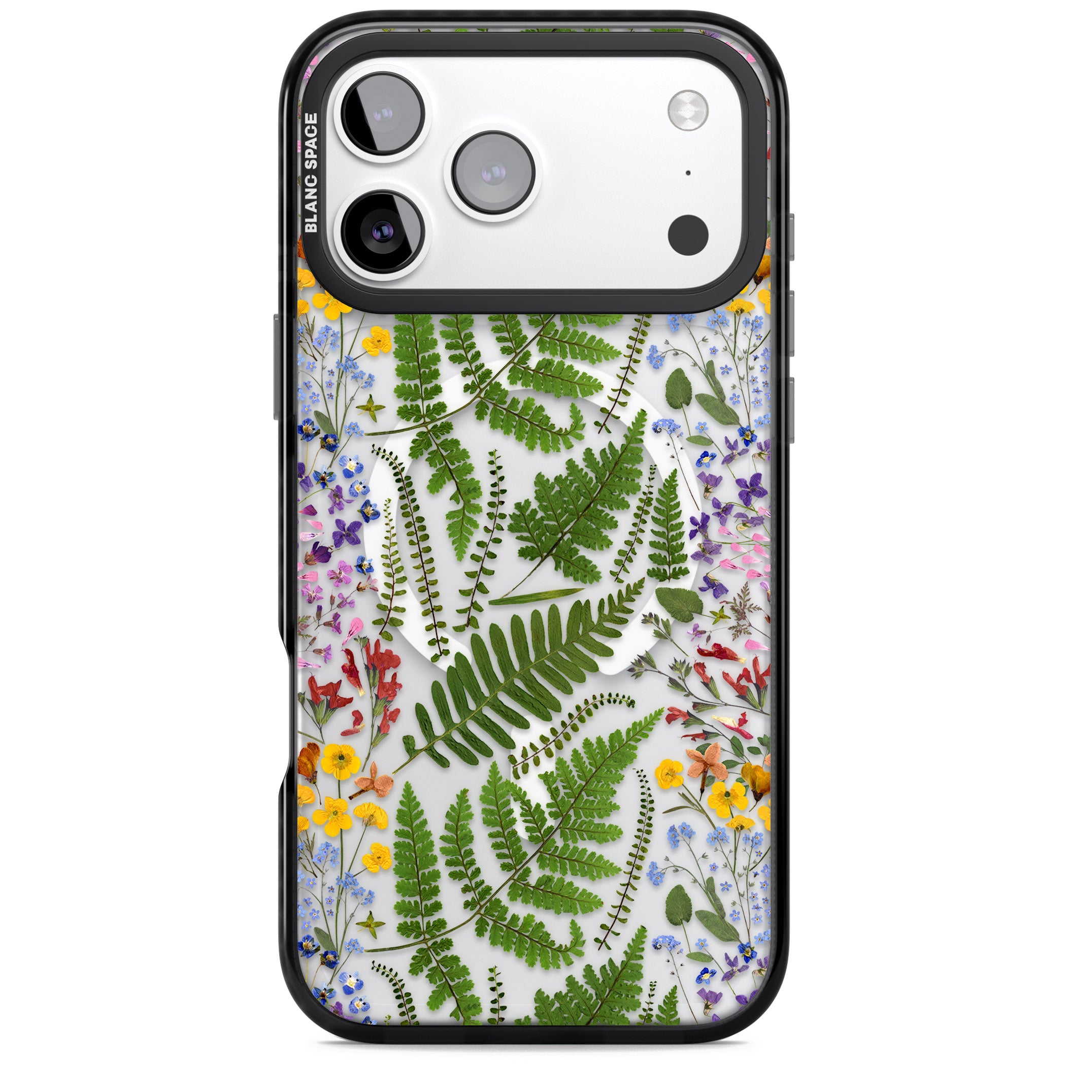 Botanical Fern & Floral iPhone 17 Pro Max Impact Pro Black Phone Case