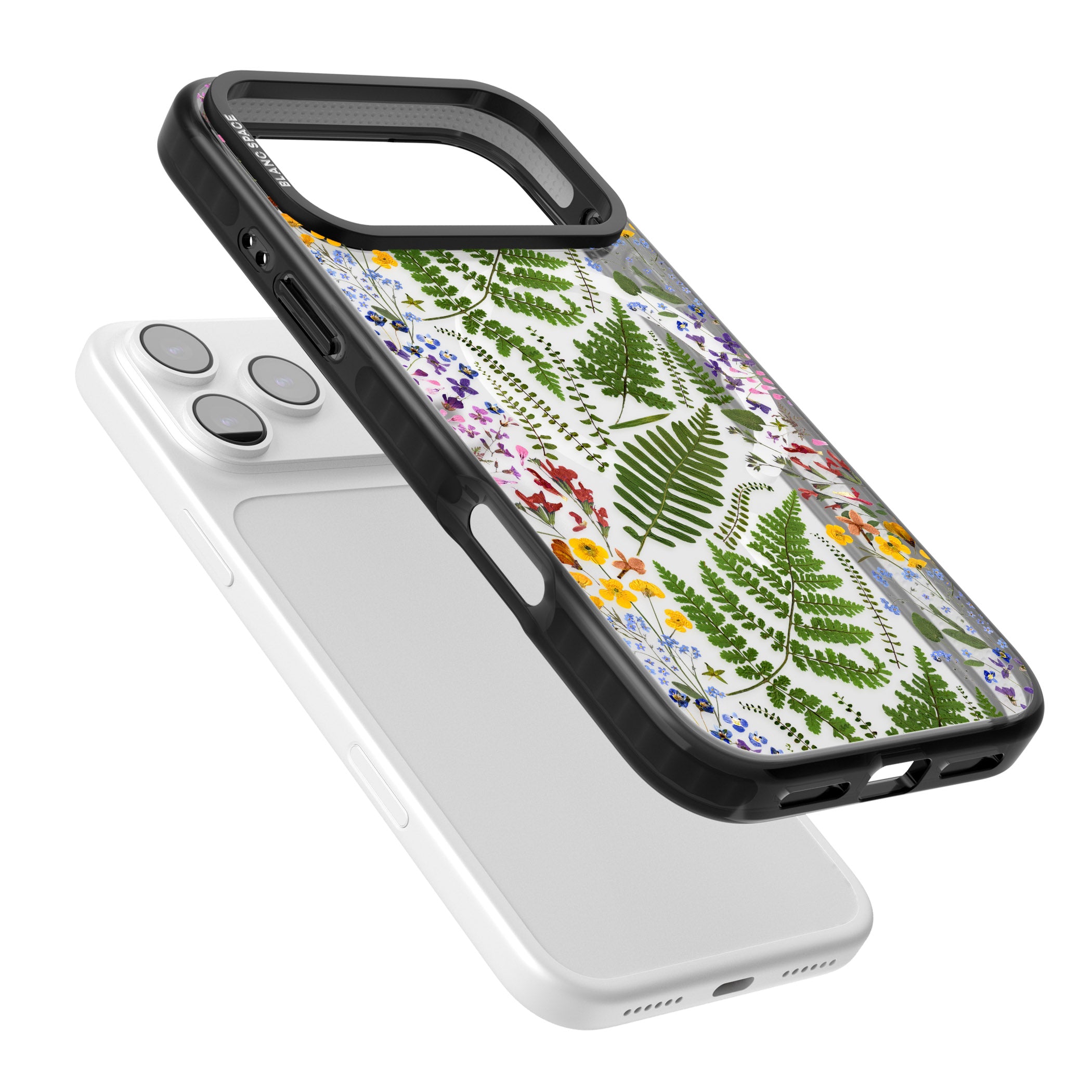 Botanical Fern & Floral iPhone 17 Pro Max Impact Pro Black Phone Case Colours