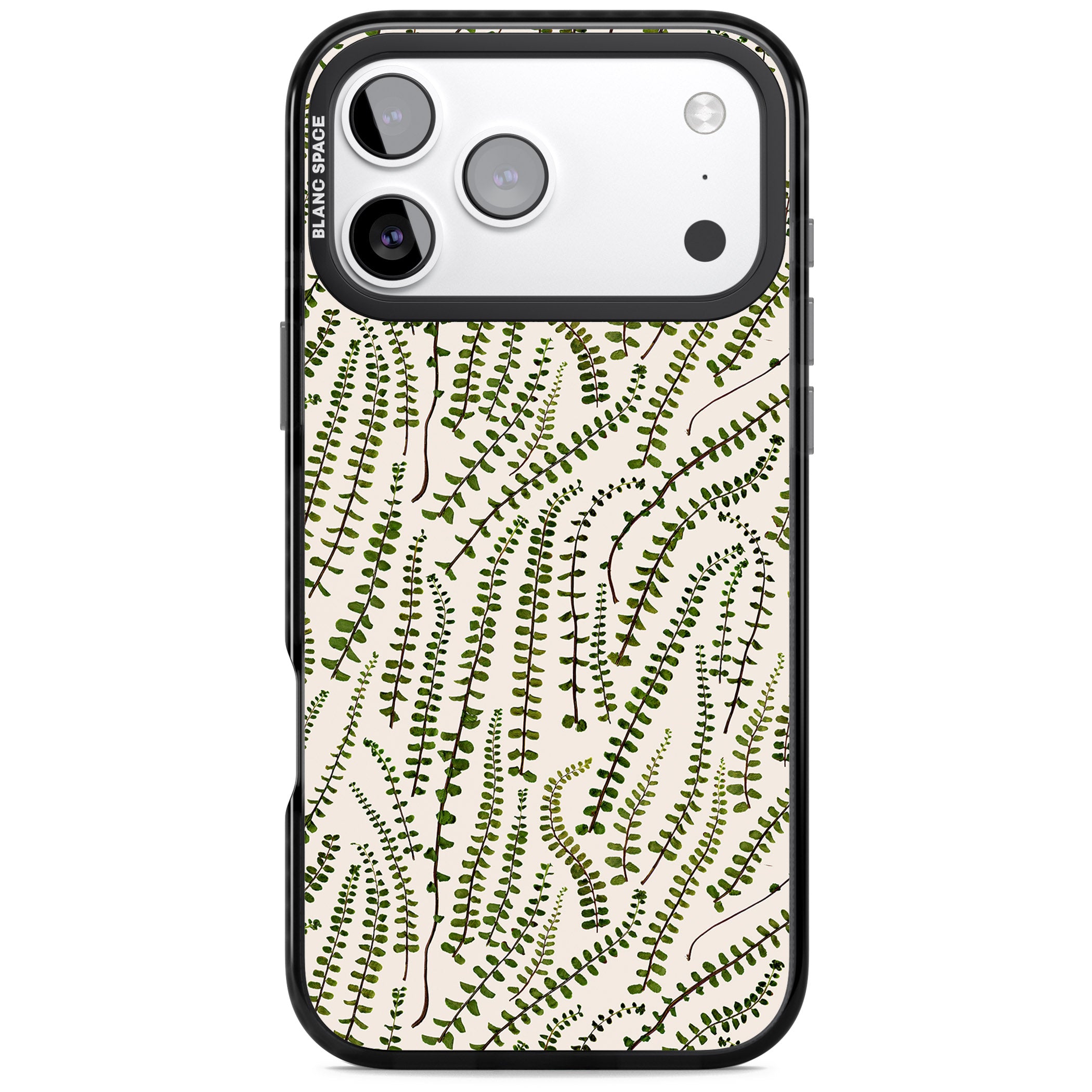 Fern Leaf Pattern iPhone 17 Pro Impact Pro Black Phone Case