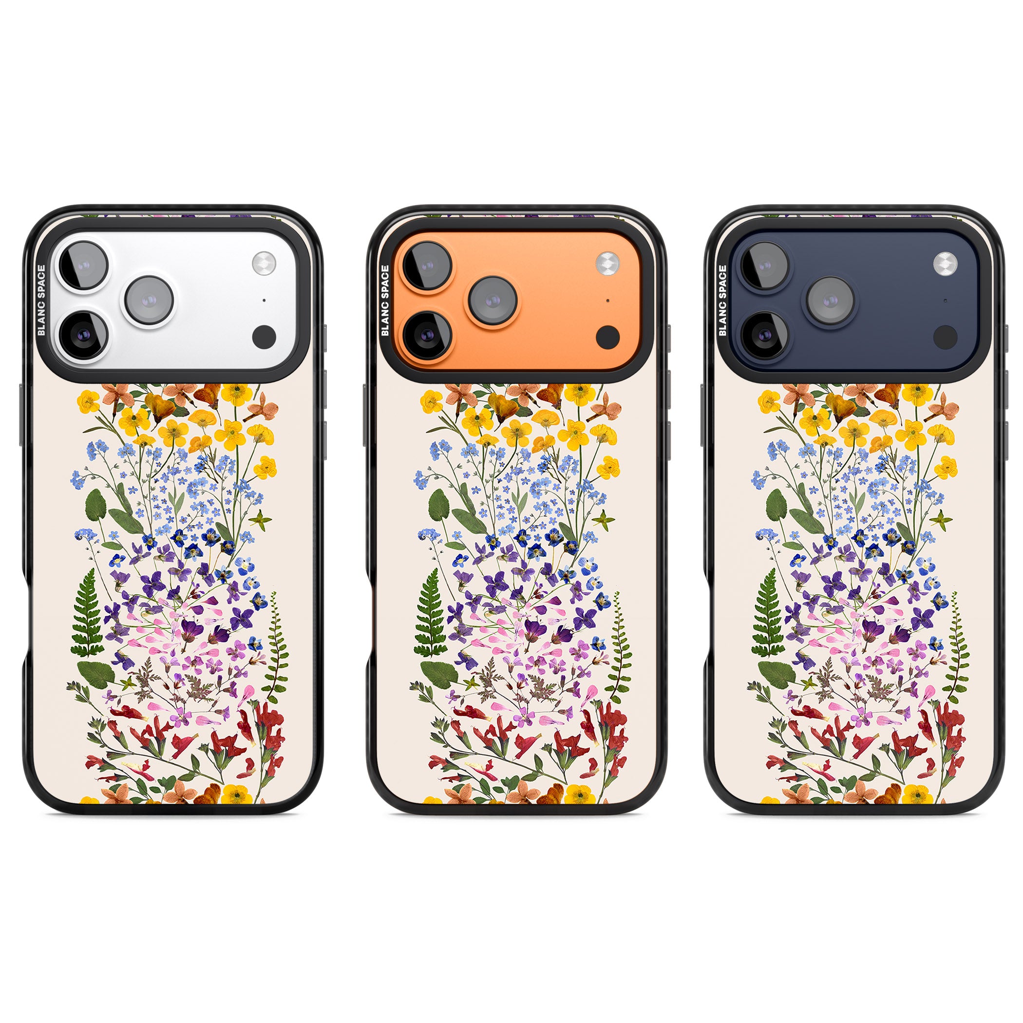 Cream Wildflower iPhone 17 Pro Impact Pro Black Phone Case APT Impact Protection