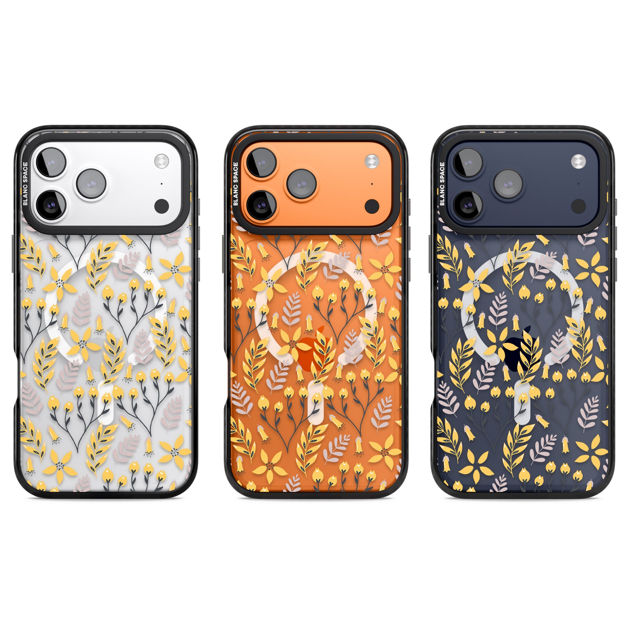 Yellow Floral Vibrance iPhone 17 Pro Impact Pro Black Phone Case APT Impact Protection