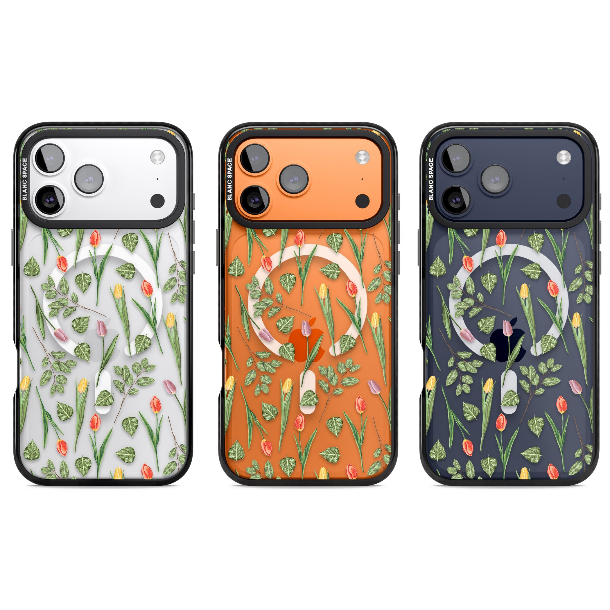 Spring Tulips Floral iPhone 17 Pro Impact Pro Black Phone Case APT Impact Protection