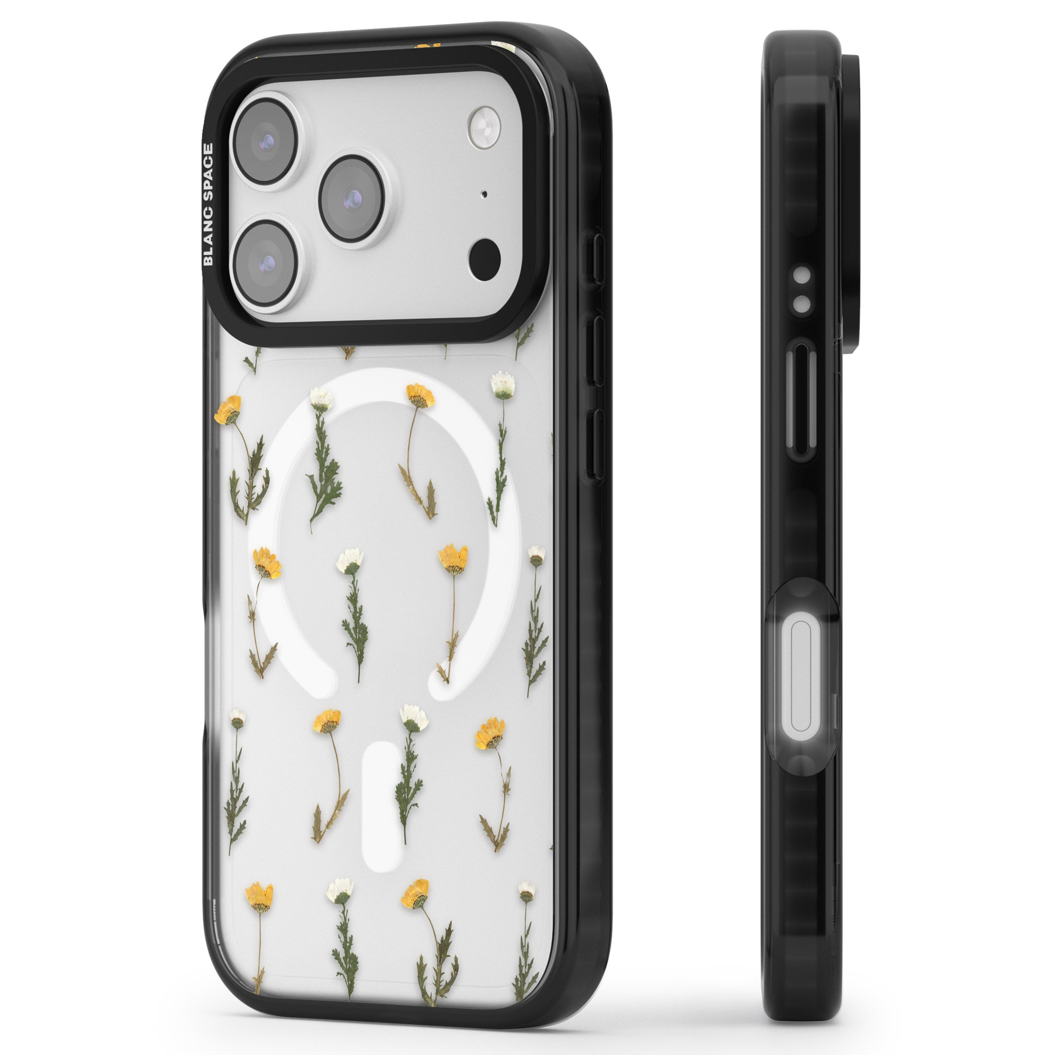 Pressed Flower iPhone 17 Pro Max Impact Pro Black Phone Case Side Profile