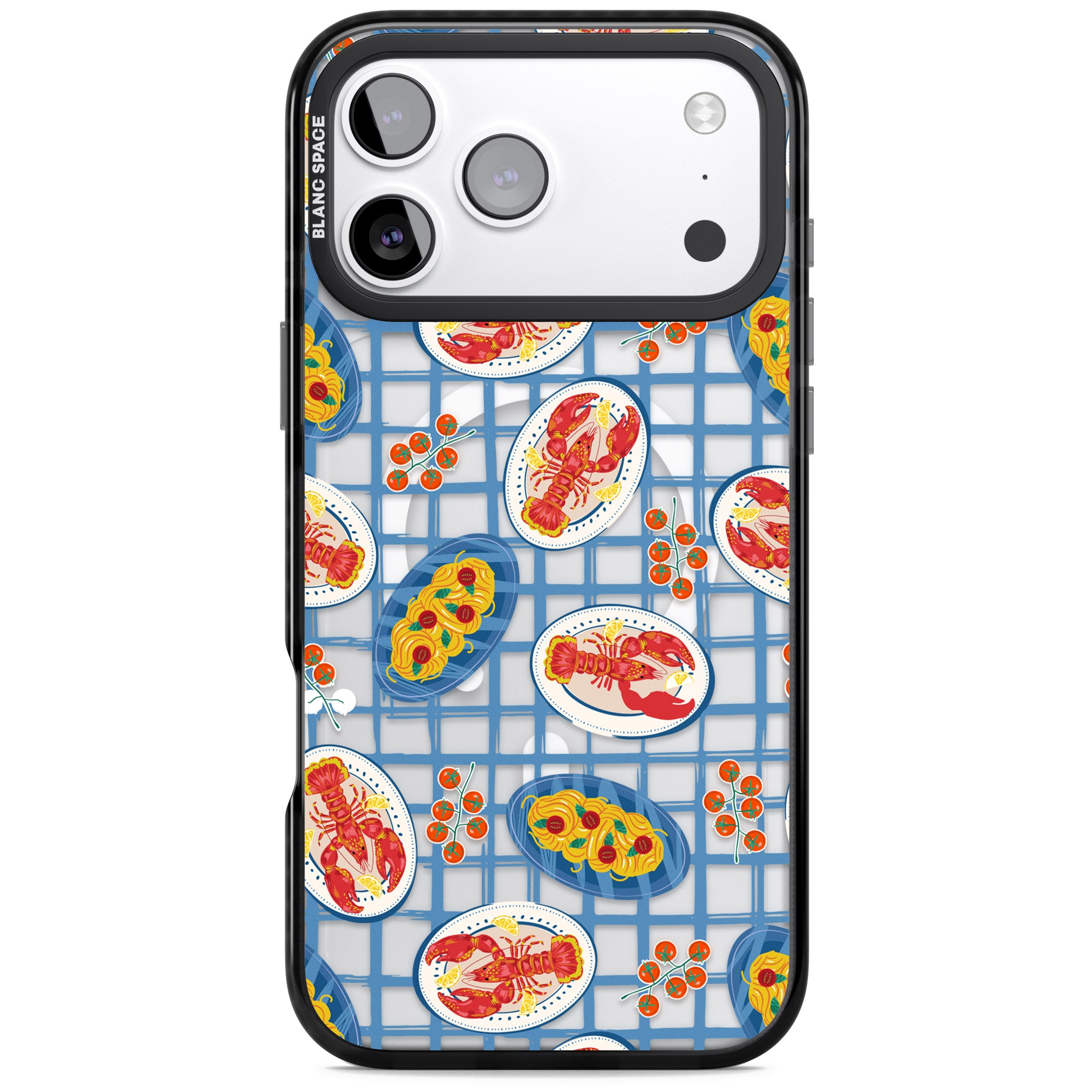Lobster & Pasta Picnic iPhone 17 Pro Max Impact Pro Black Phone Case