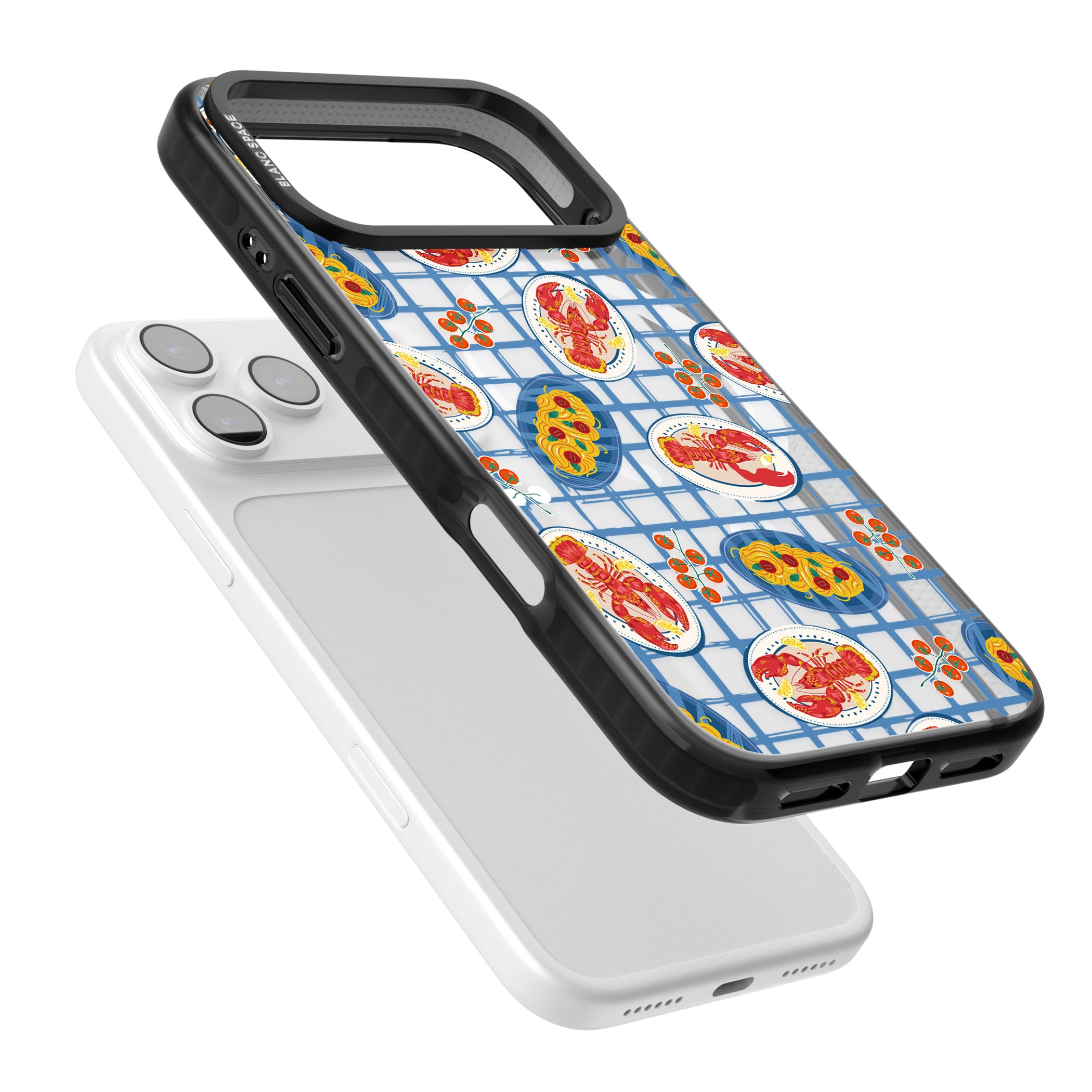 Lobster & Pasta Picnic iPhone 17 Pro Max Impact Pro Black Phone Case Colours