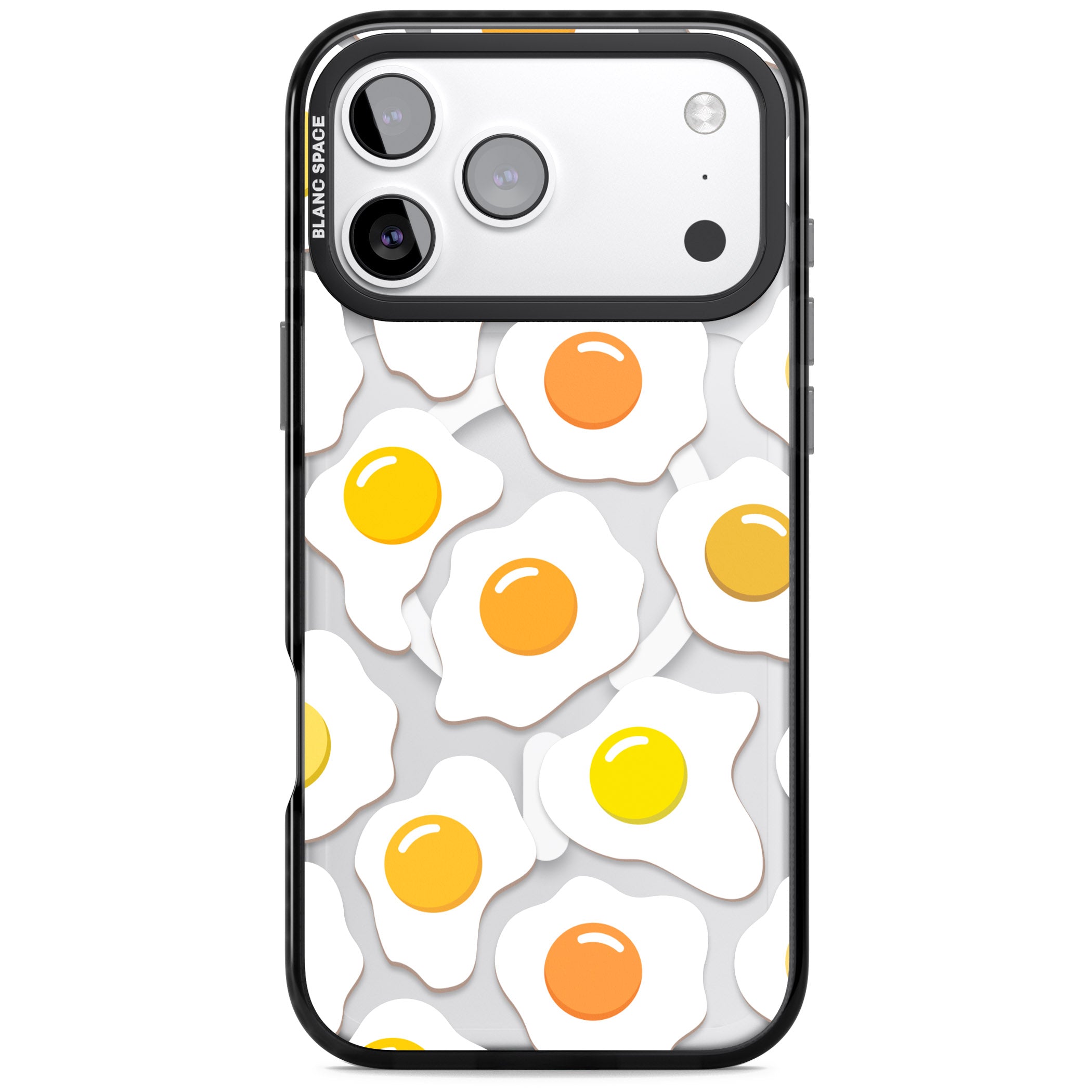 Fried Egg Pattern iPhone 17 Pro Max Impact Pro Black Phone Case