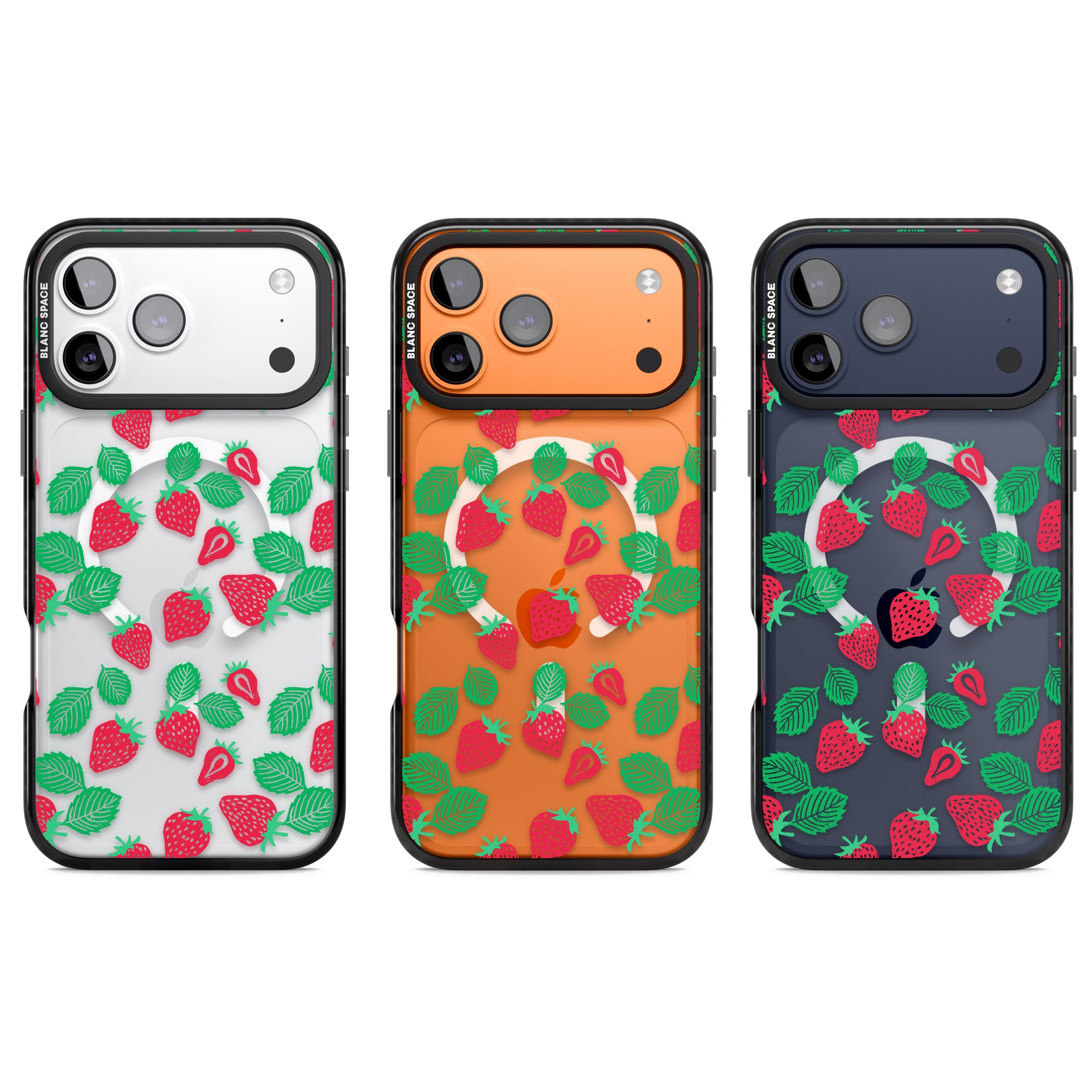 Strawberry Delight iPhone 17 Pro Impact Pro Black Phone Case APT Impact Protection