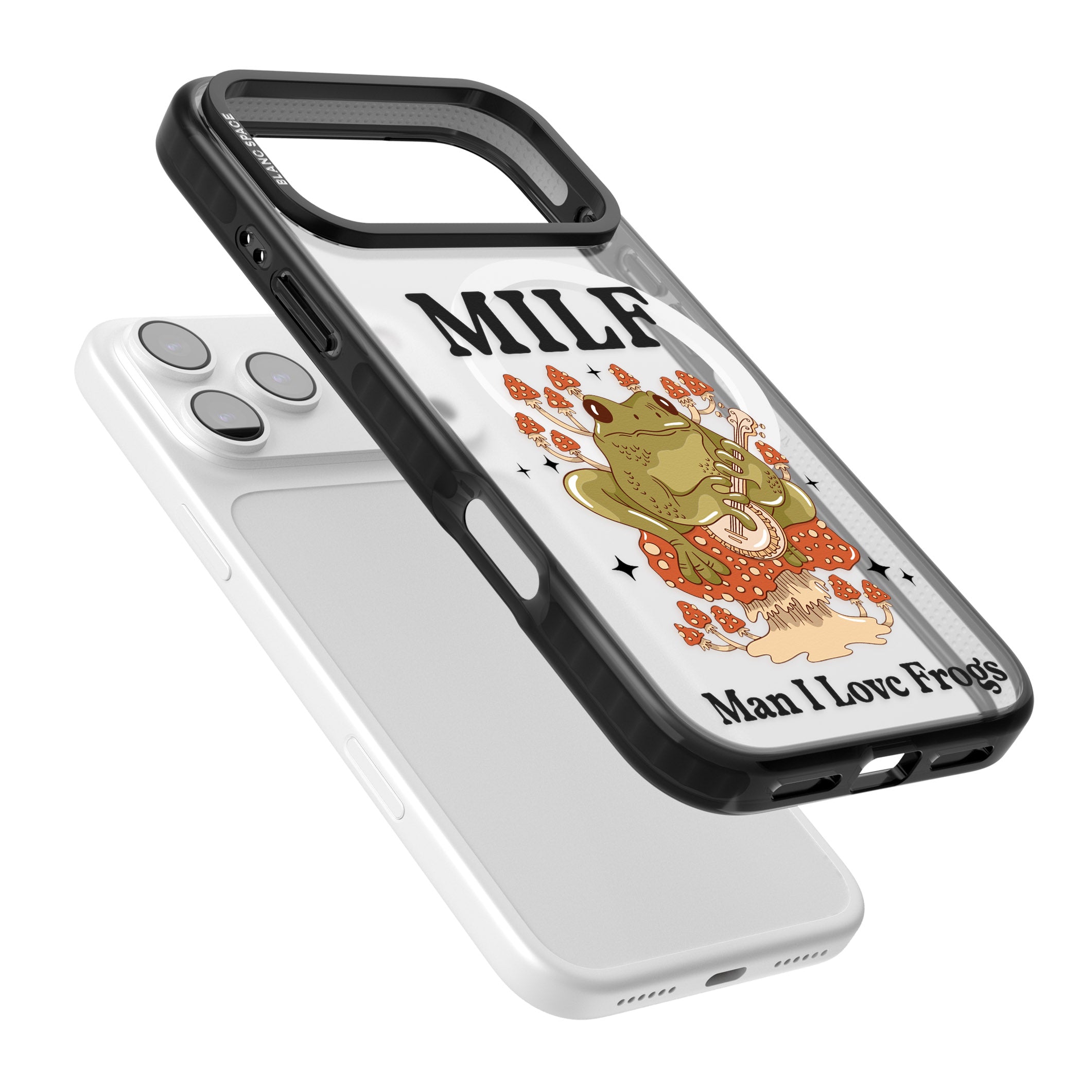 Man I Love Frogs iPhone 17 Pro Max Impact Pro Black Phone Case Colours