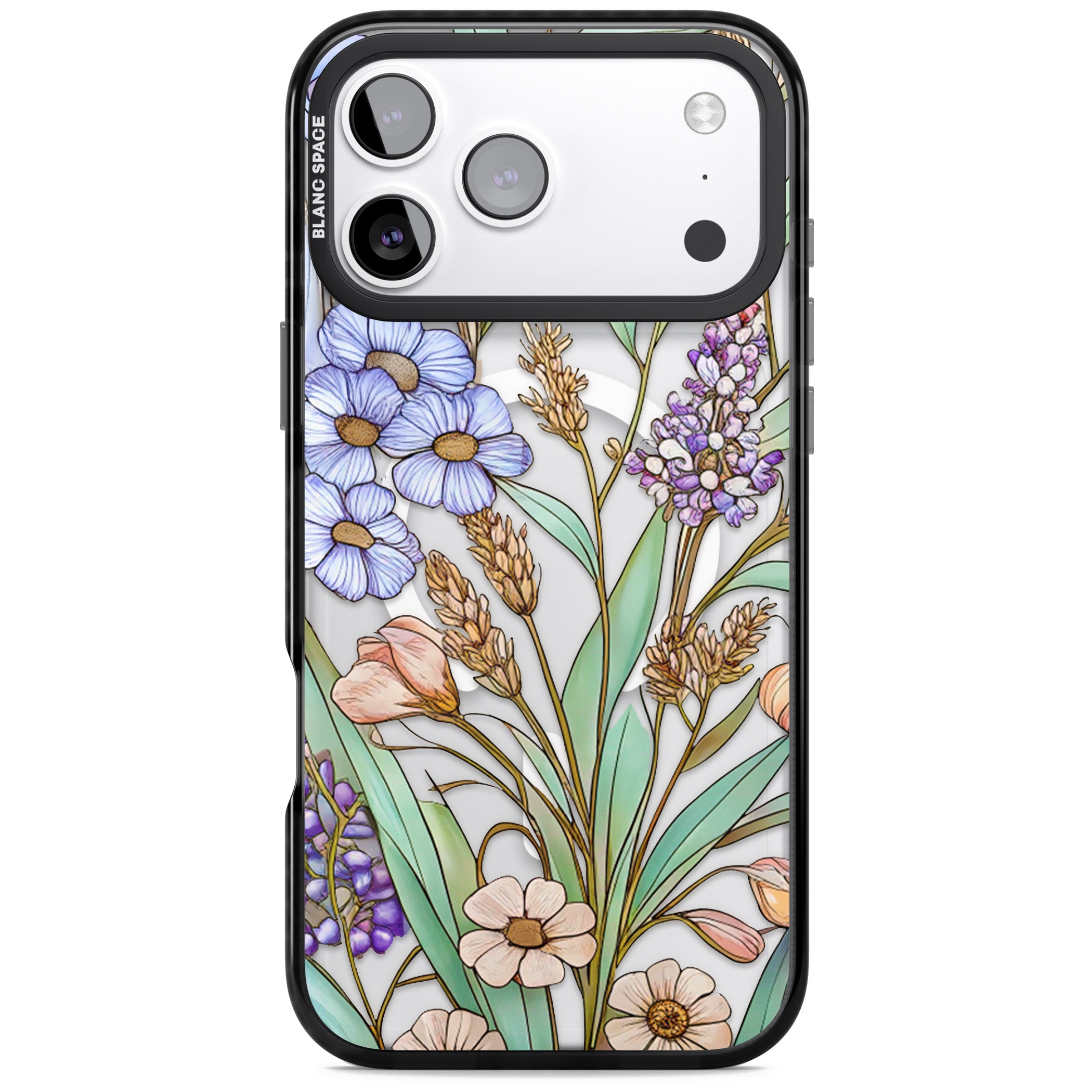Glass Lavenders & Daisies iPhone 17 Pro Max Impact Pro Black Phone Case