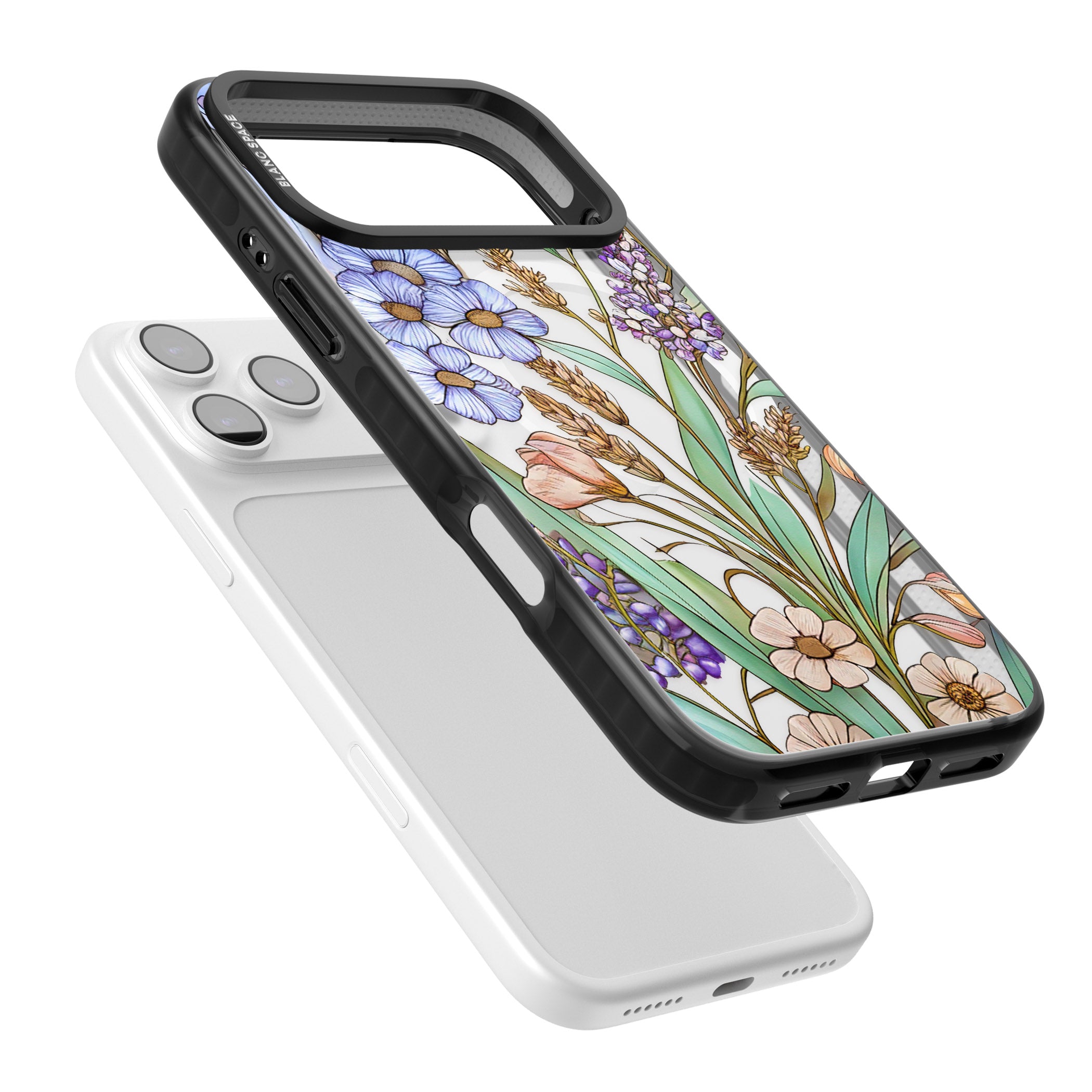 Glass Lavenders & Daisies iPhone 17 Pro Max Impact Pro Black Phone Case Colours