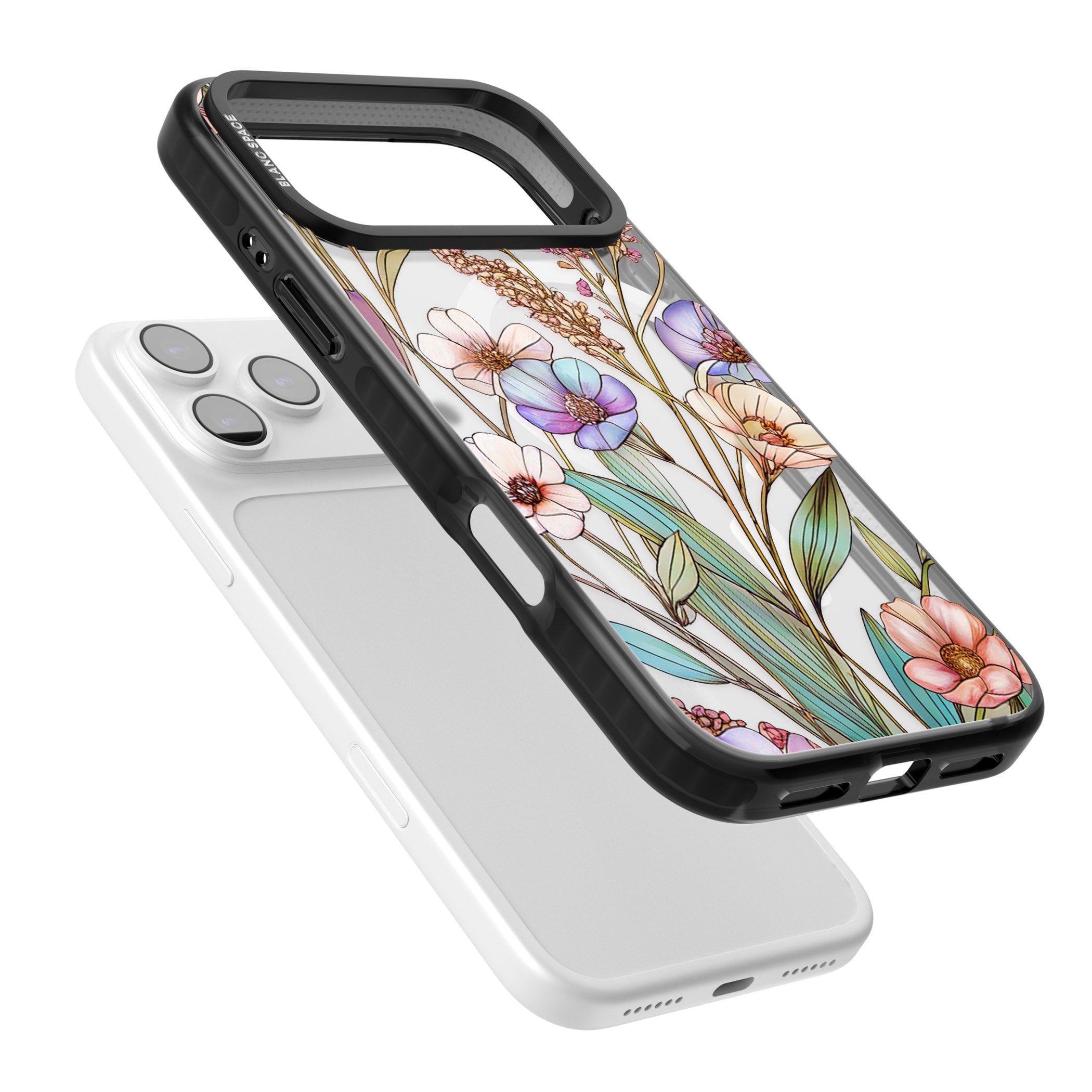 Glass Summer Flowers iPhone 17 Pro Max Impact Pro Black Phone Case Colours