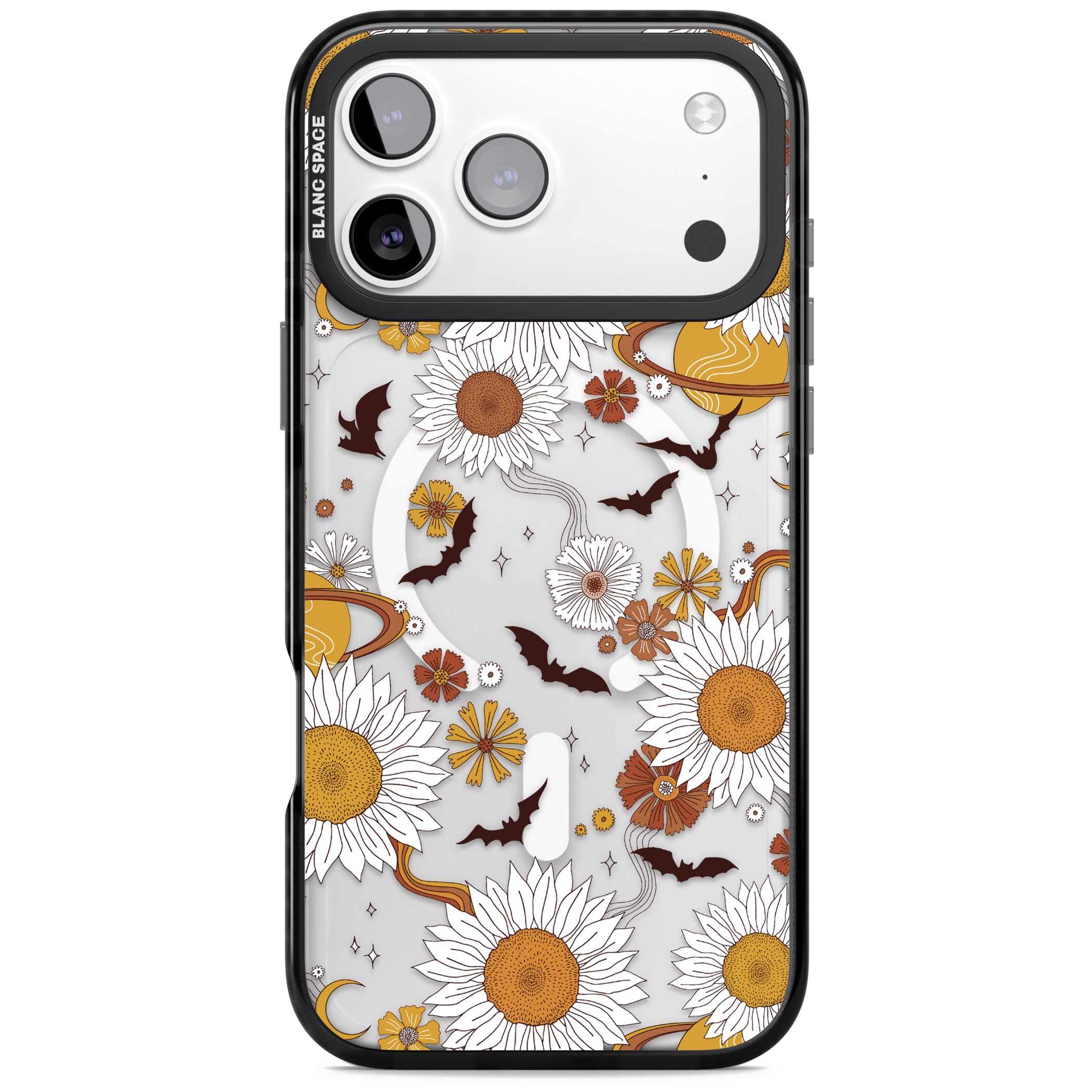 Halloween Bats And Planets iPhone 17 Pro Max Impact Pro Black Phone Case