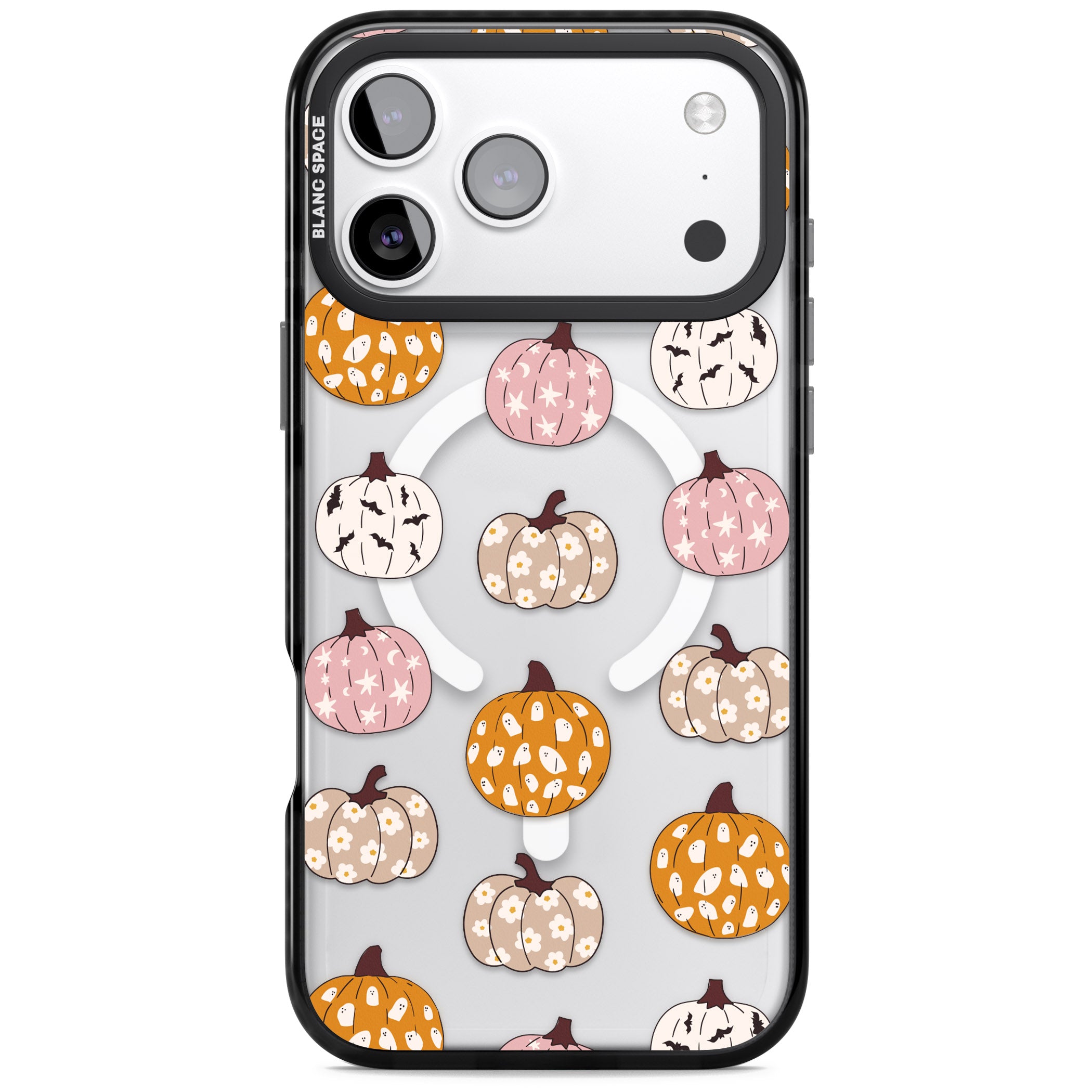 Floral Pumpkins iPhone 17 Pro Max Impact Pro Black Phone Case