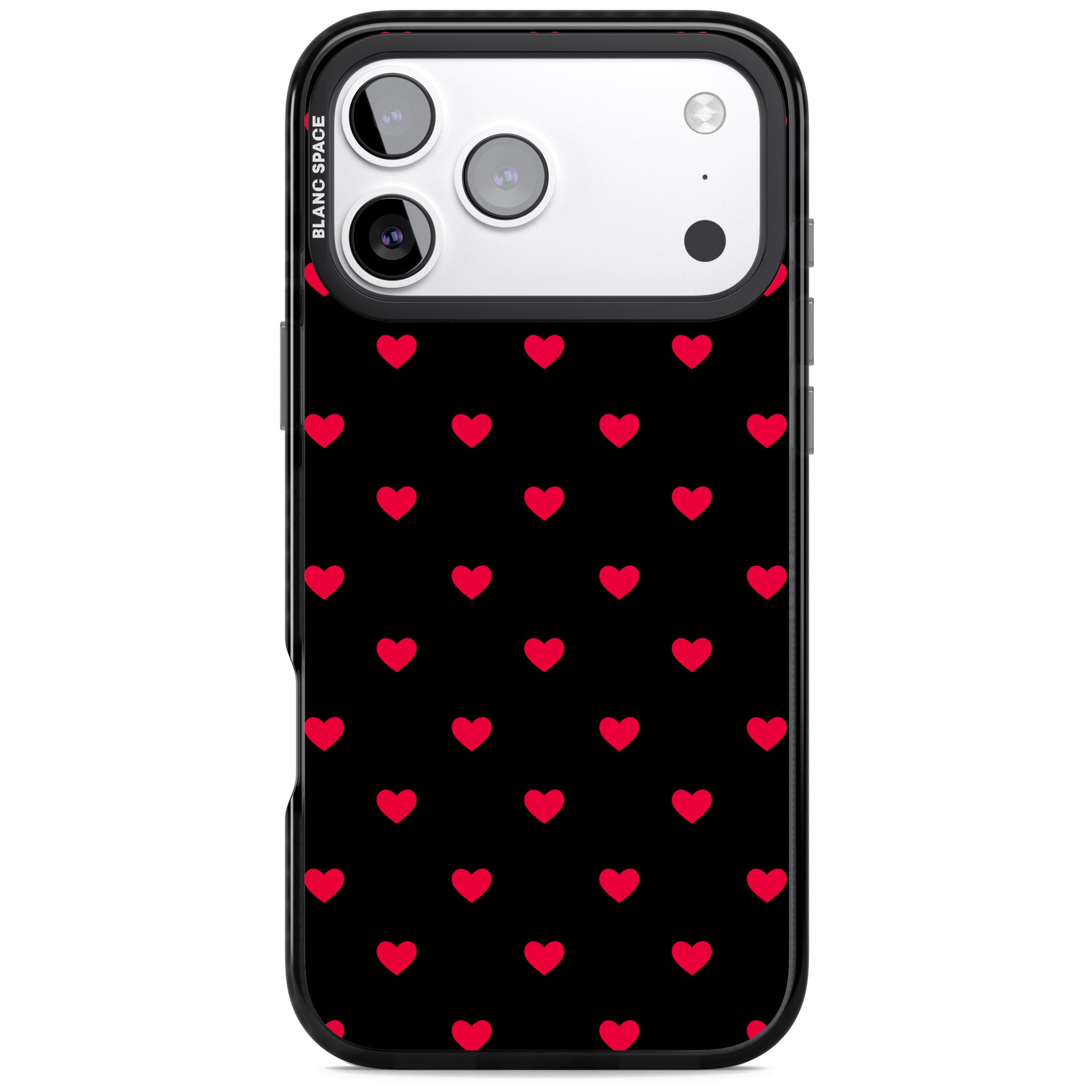 Small Heart Pattern: Red & iPhone 17 Pro Max Impact Pro Black Phone Case