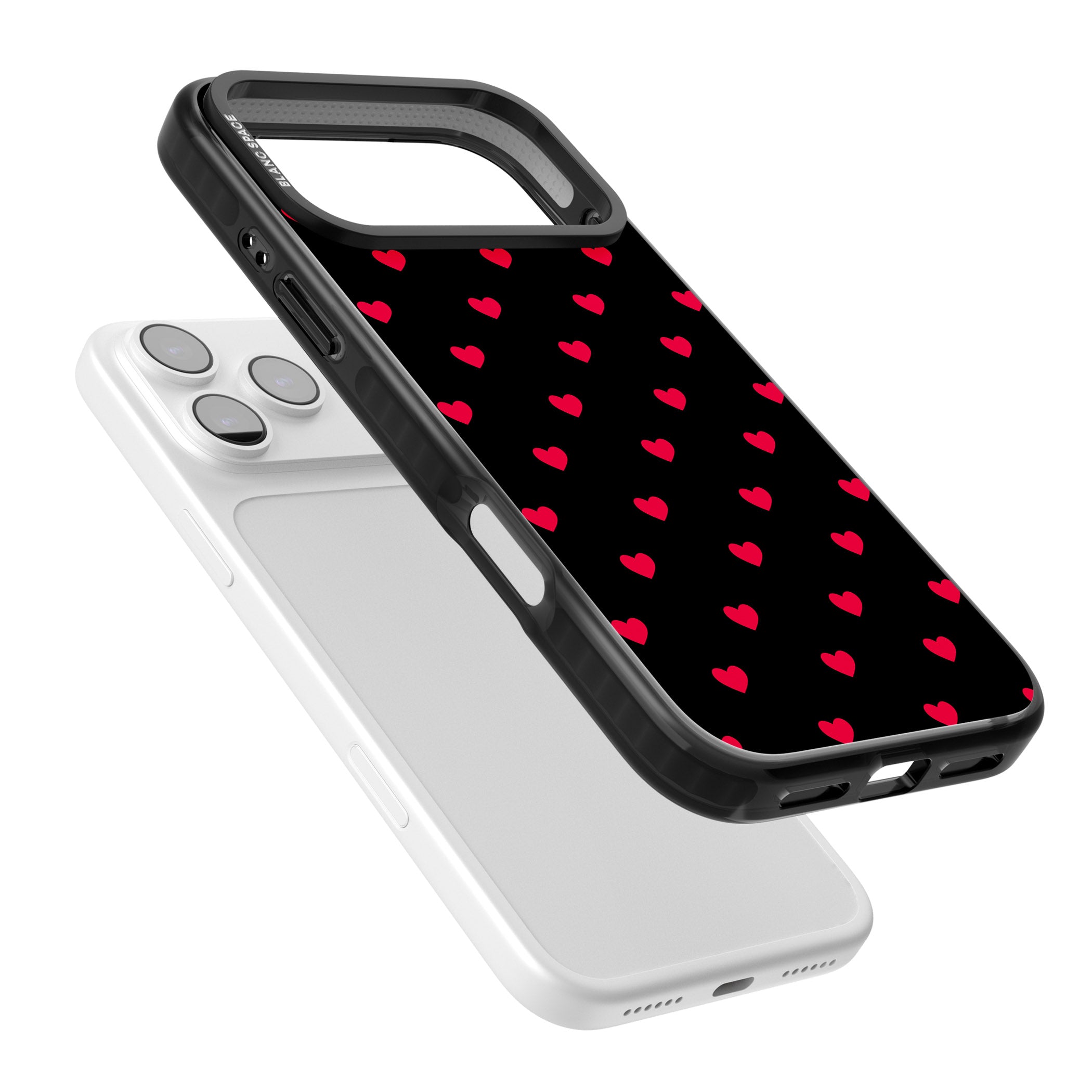 Small Heart Pattern: Red & iPhone 17 Pro Max Impact Pro Black Phone Case Colours