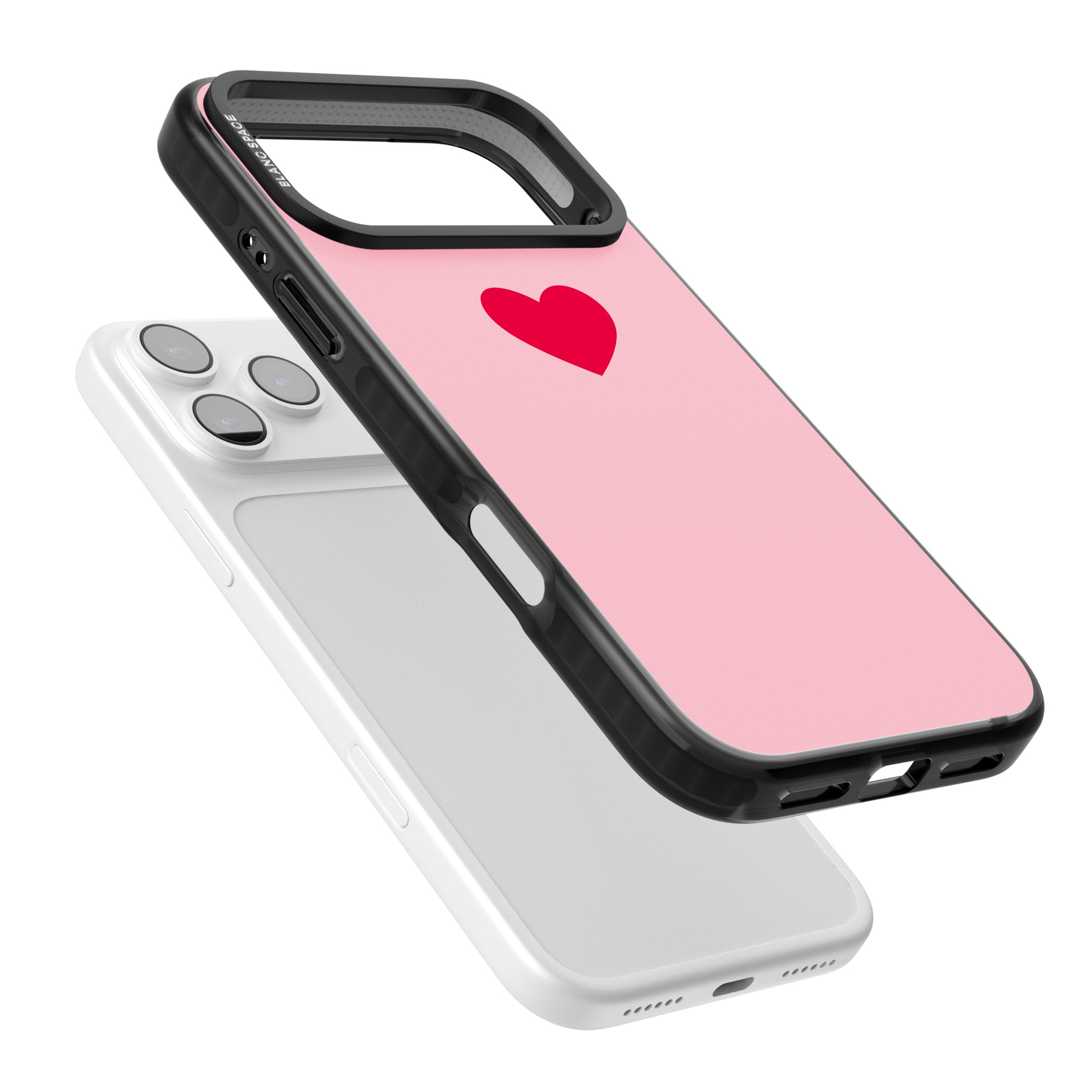 Red & Pink Heart iPhone 17 Pro Max Impact Pro Black Phone Case Colours