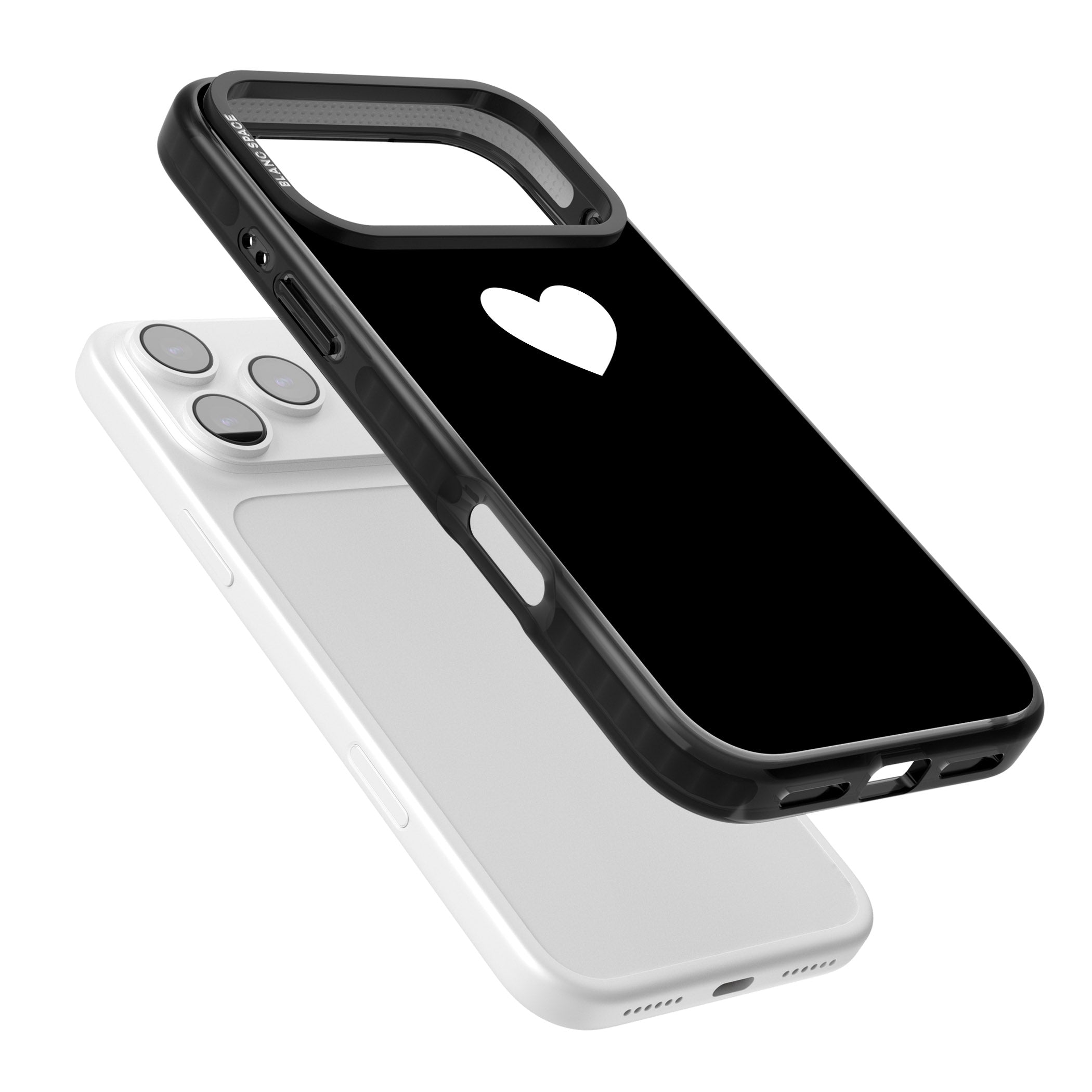 Single Heart Design: White & iPhone 17 Pro Max Impact Pro Black Phone Case Colours