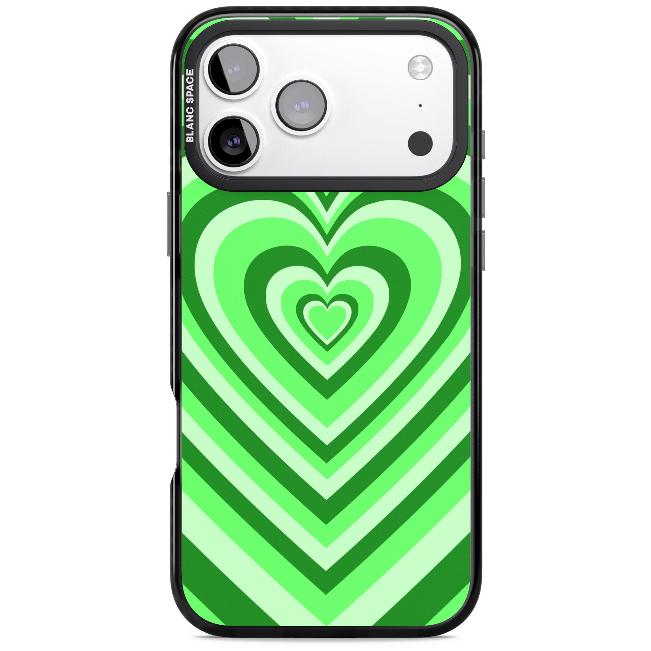 Green Heart Illusion iPhone 17 Pro Max Impact Pro Black Phone Case