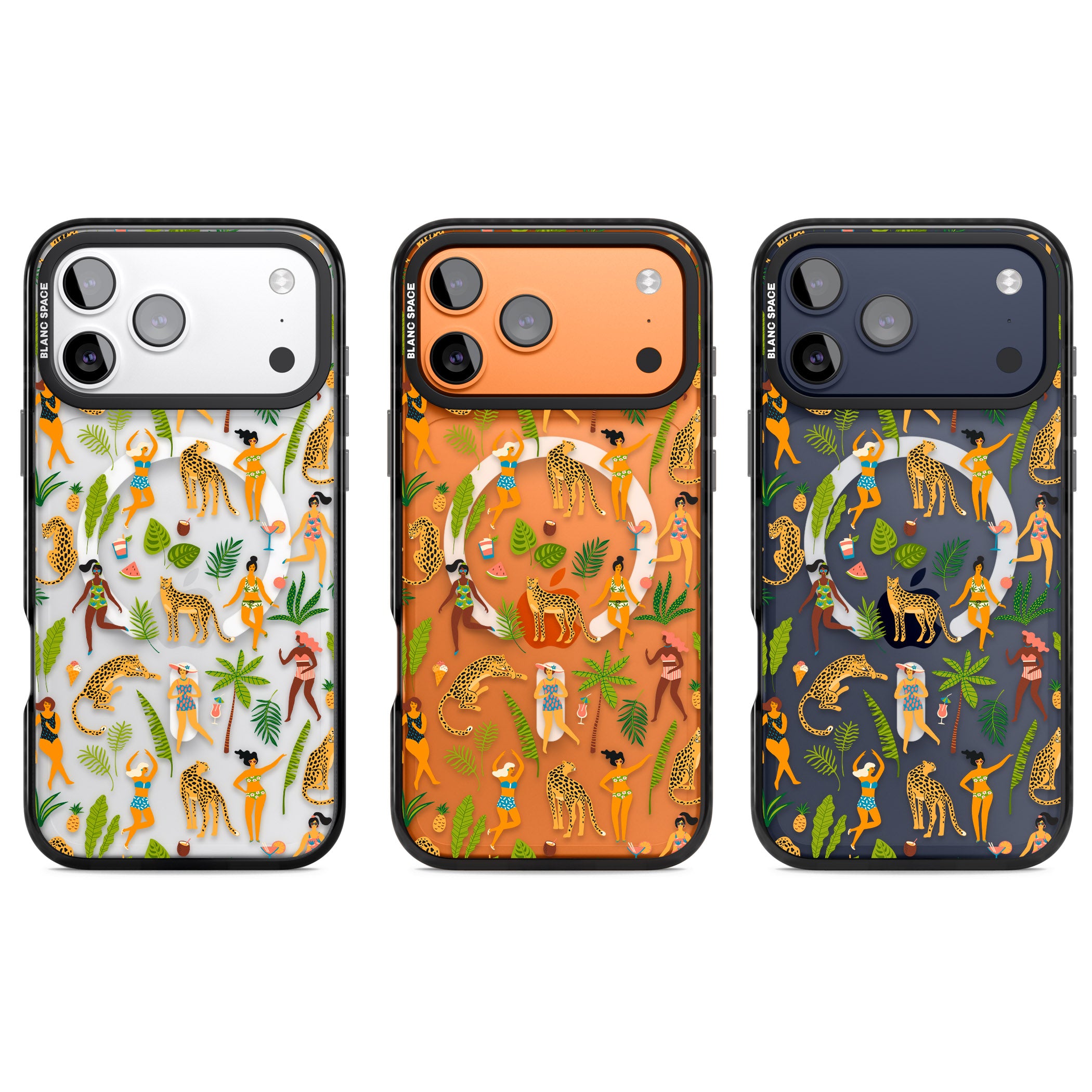 Tropical Party Vibes iPhone 17 Pro Impact Pro Black Phone Case APT Impact Protection