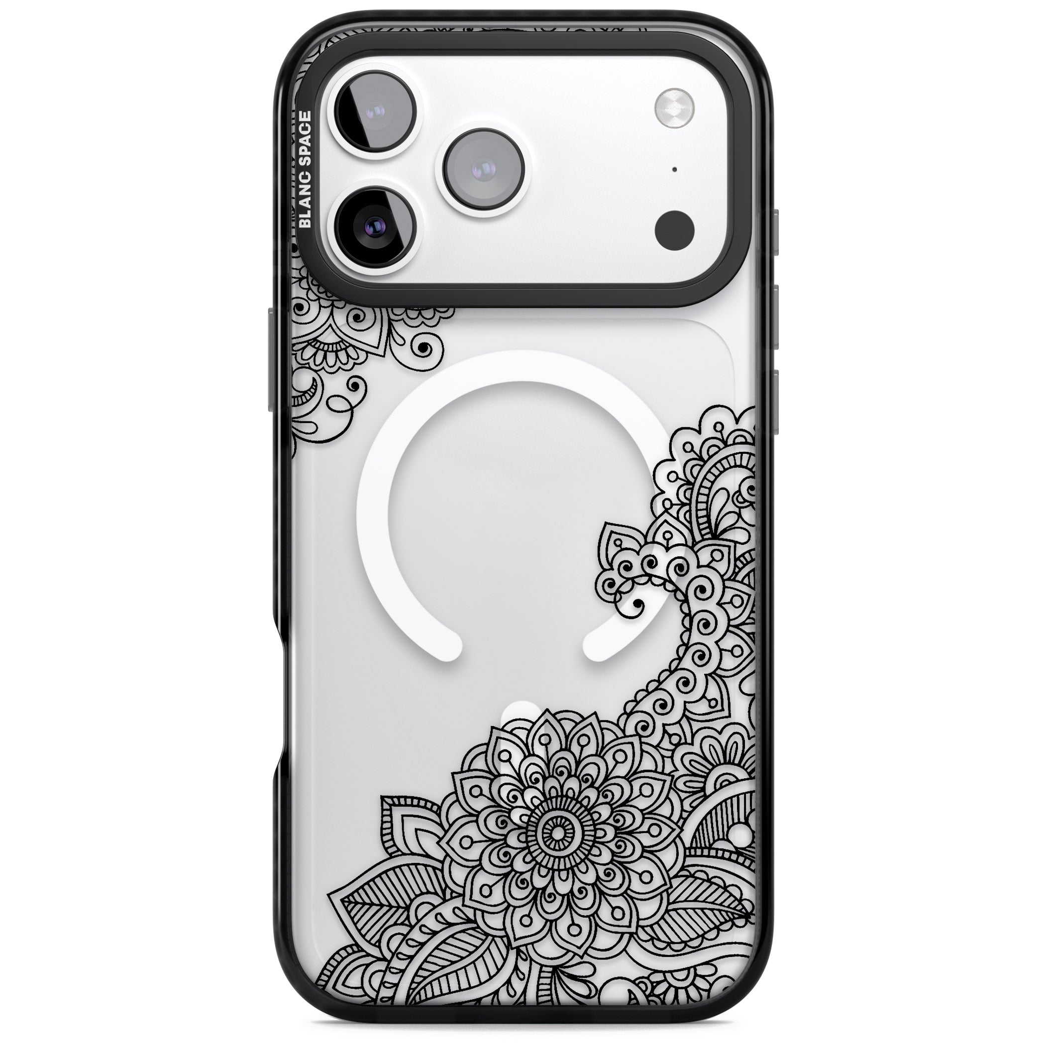 Black Henna Botanicals iPhone 17 Pro Max Impact Pro Black Phone Case