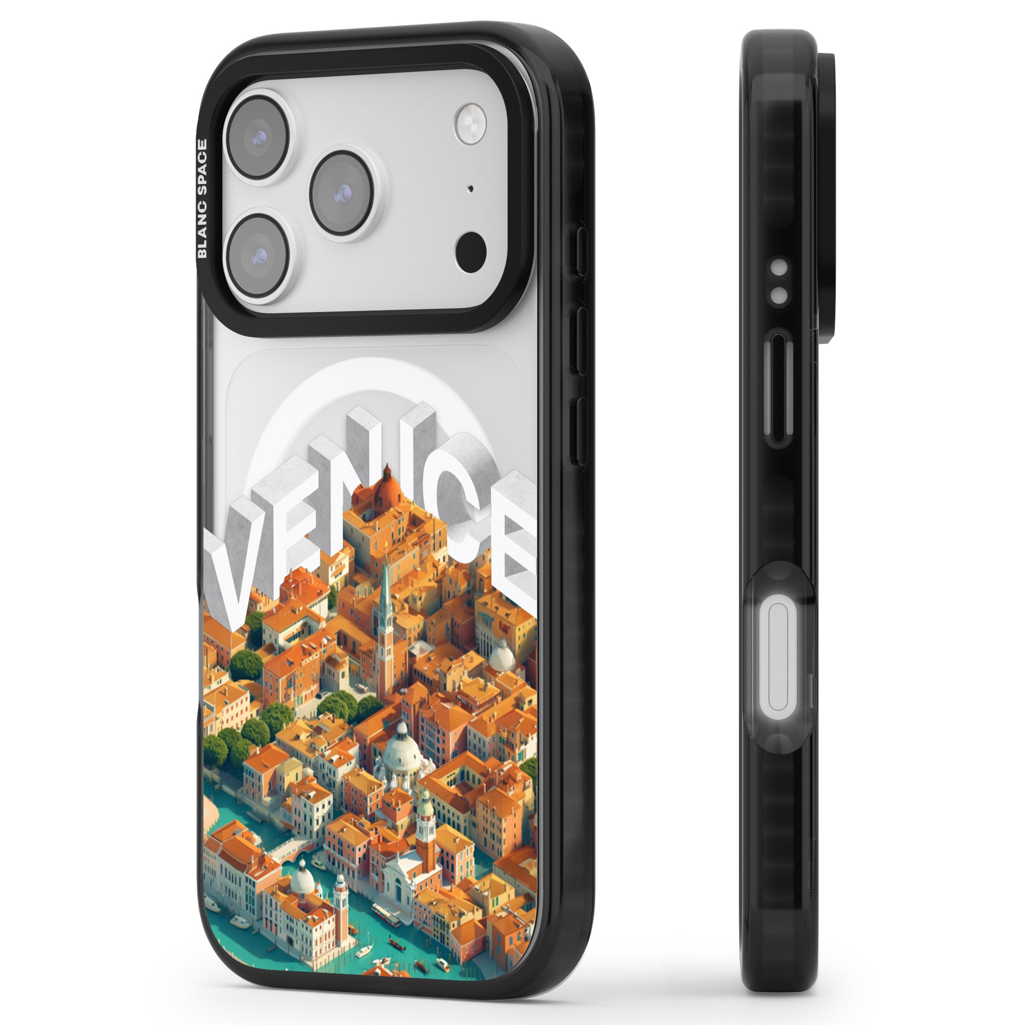 Venice iPhone 17 Pro Max Impact Pro Black Phone Case Side Profile