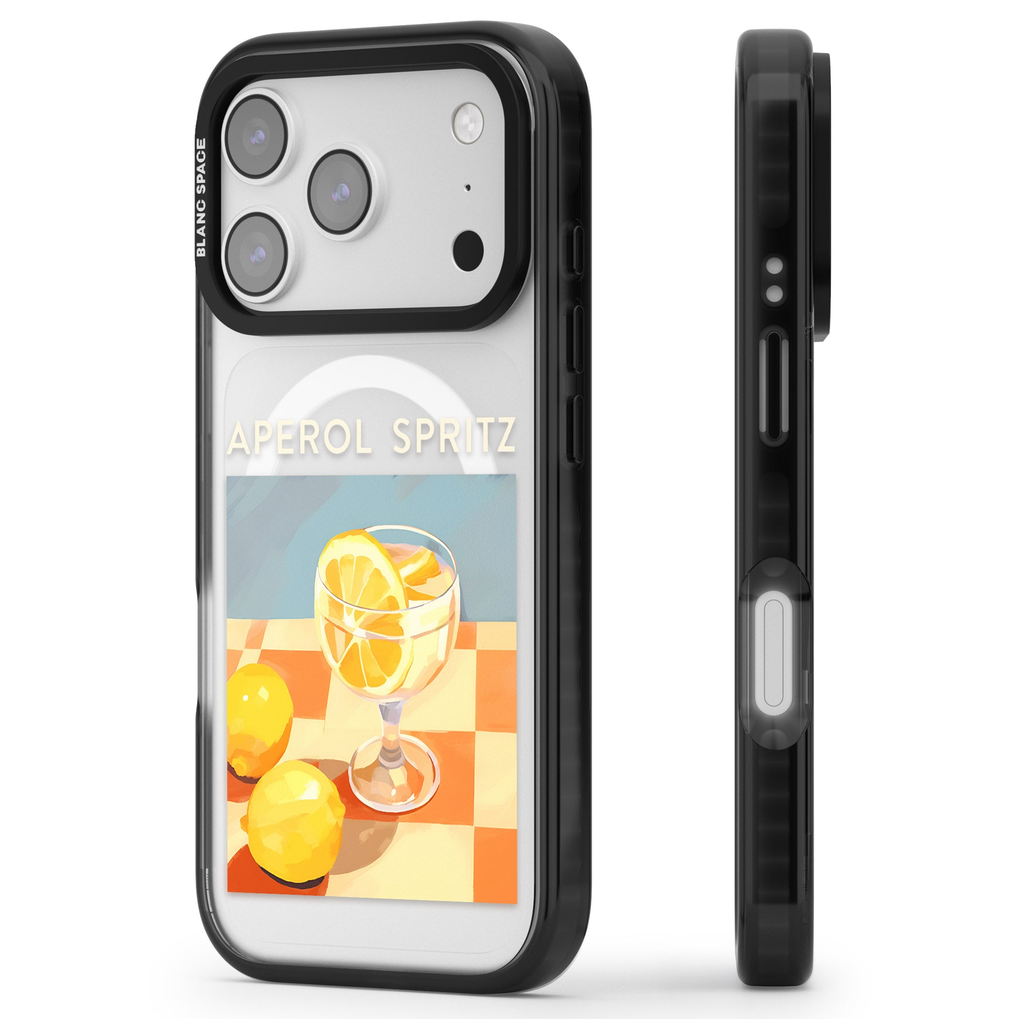 Lemon Spritz iPhone 17 Pro Max Impact Pro Black Phone Case Side Profile
