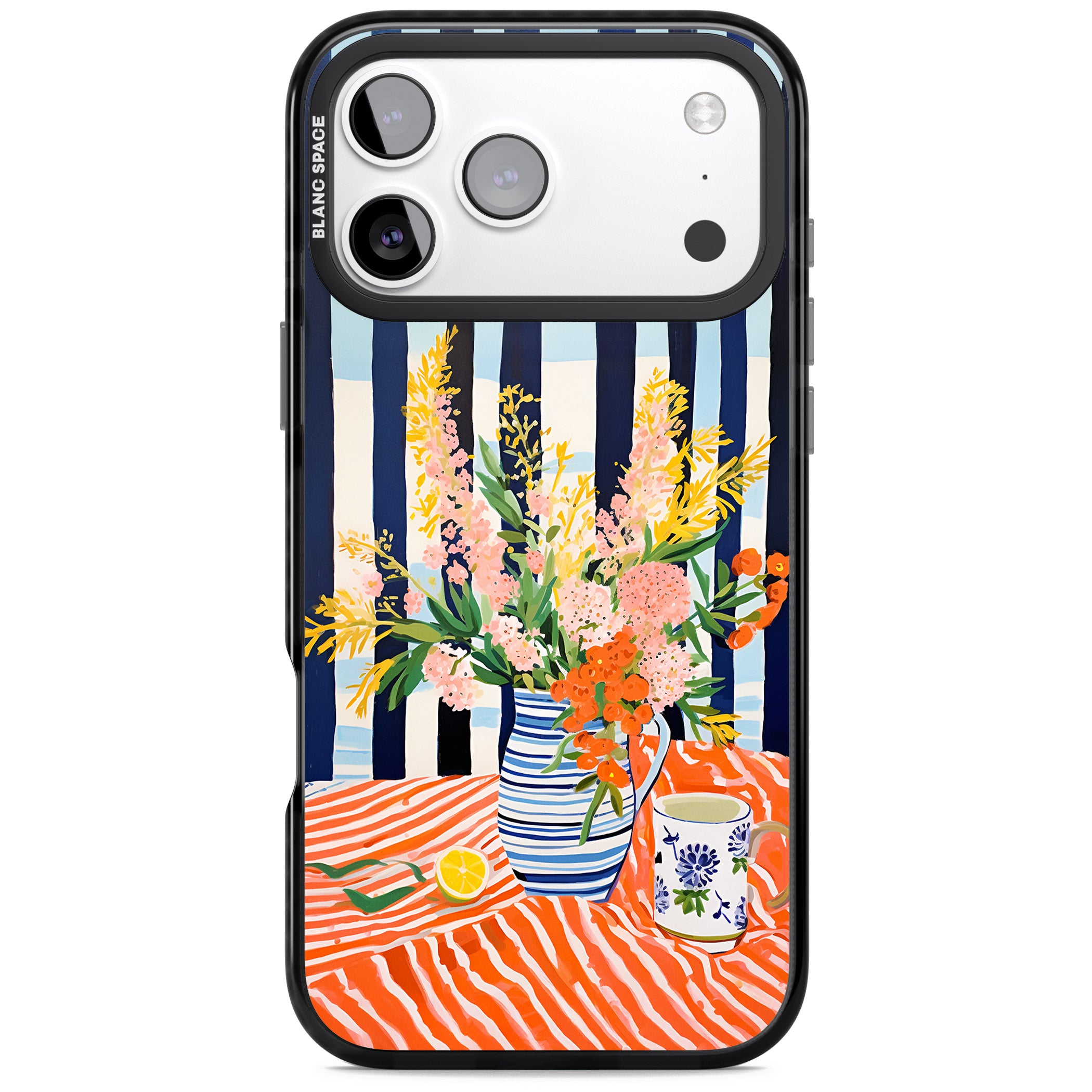Seaside Flowers iPhone 17 Pro Max Impact Pro Black Phone Case
