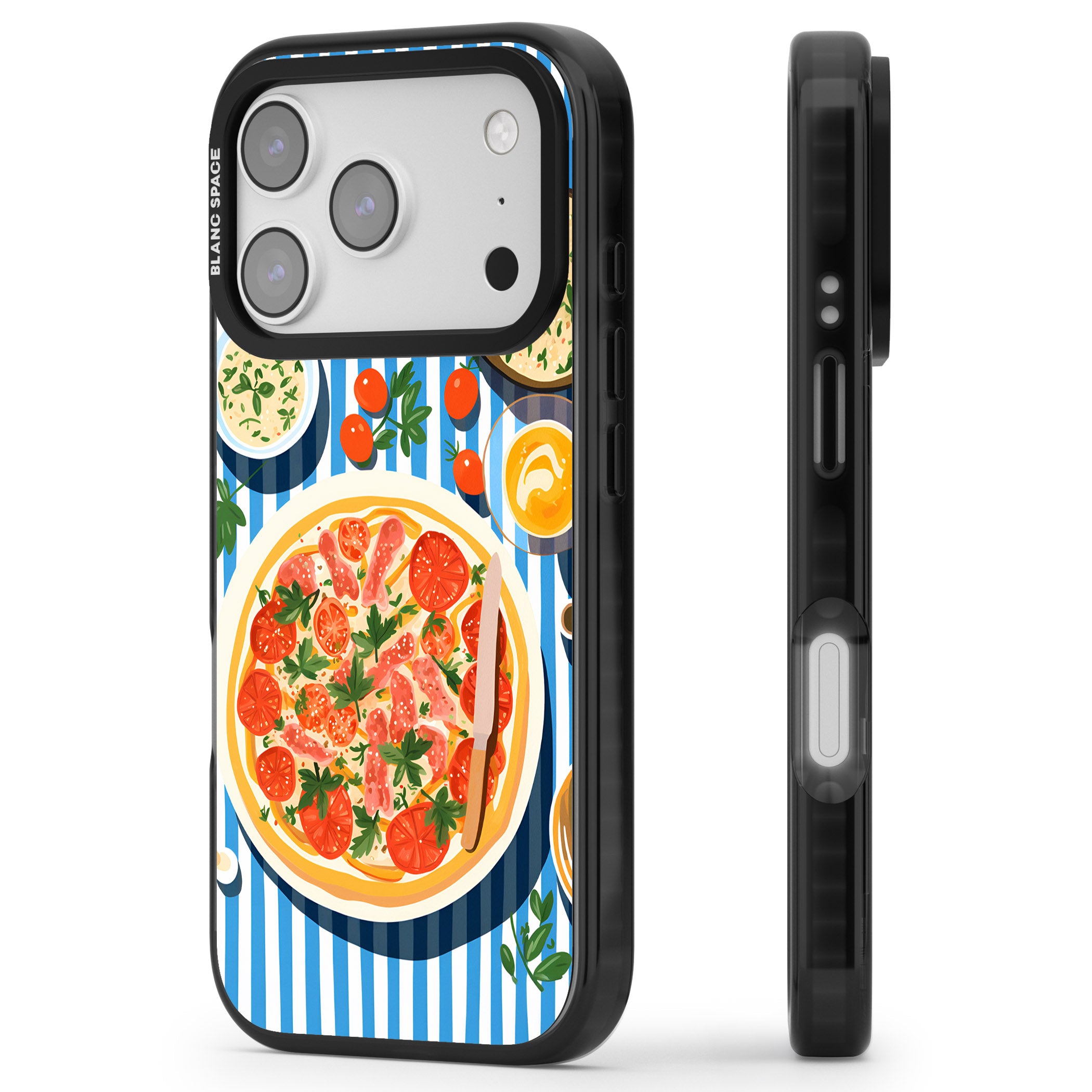 Italian Platter iPhone 17 Pro Max Impact Pro Black Phone Case Side Profile