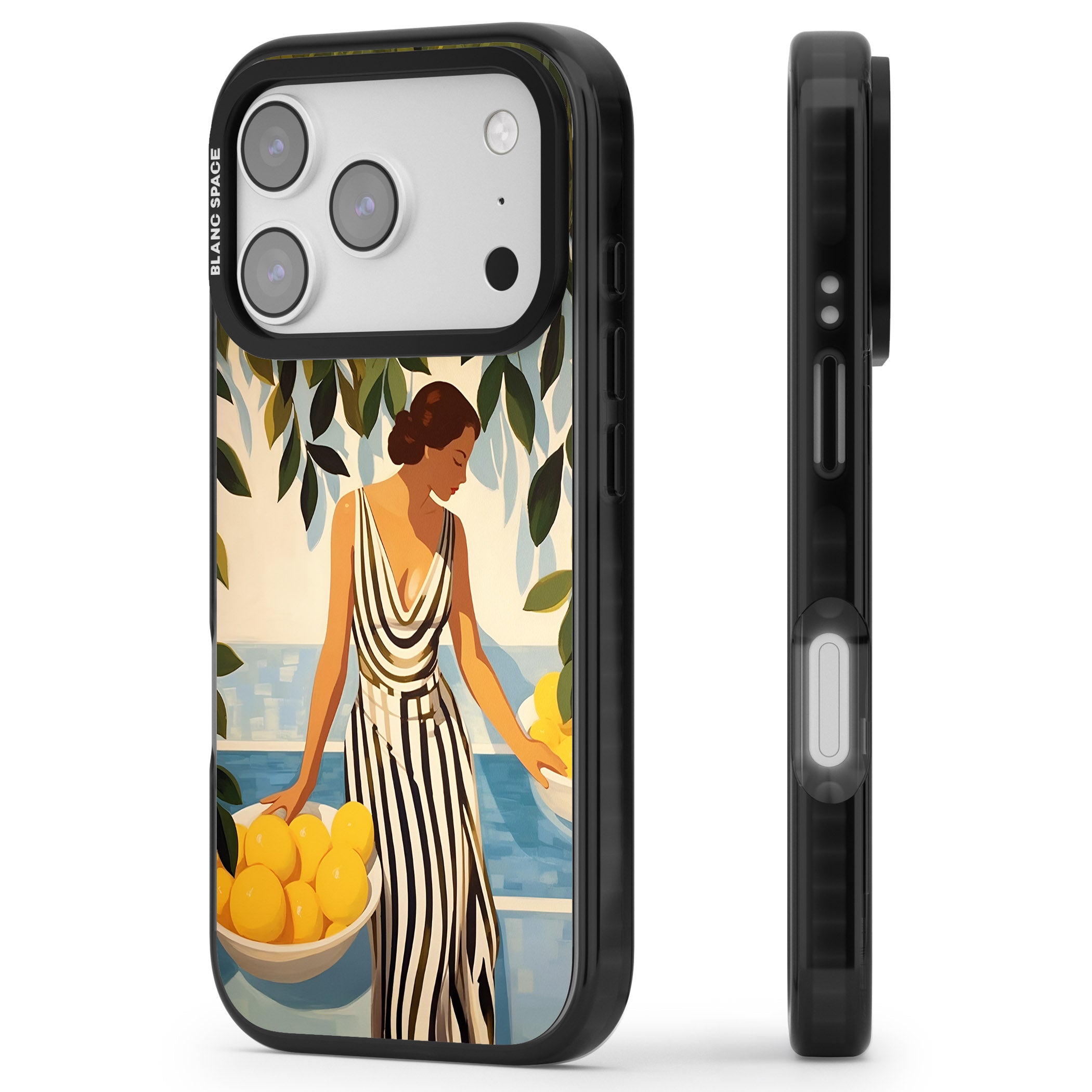 Lemon Picking iPhone 17 Pro Max Impact Pro Black Phone Case Side Profile