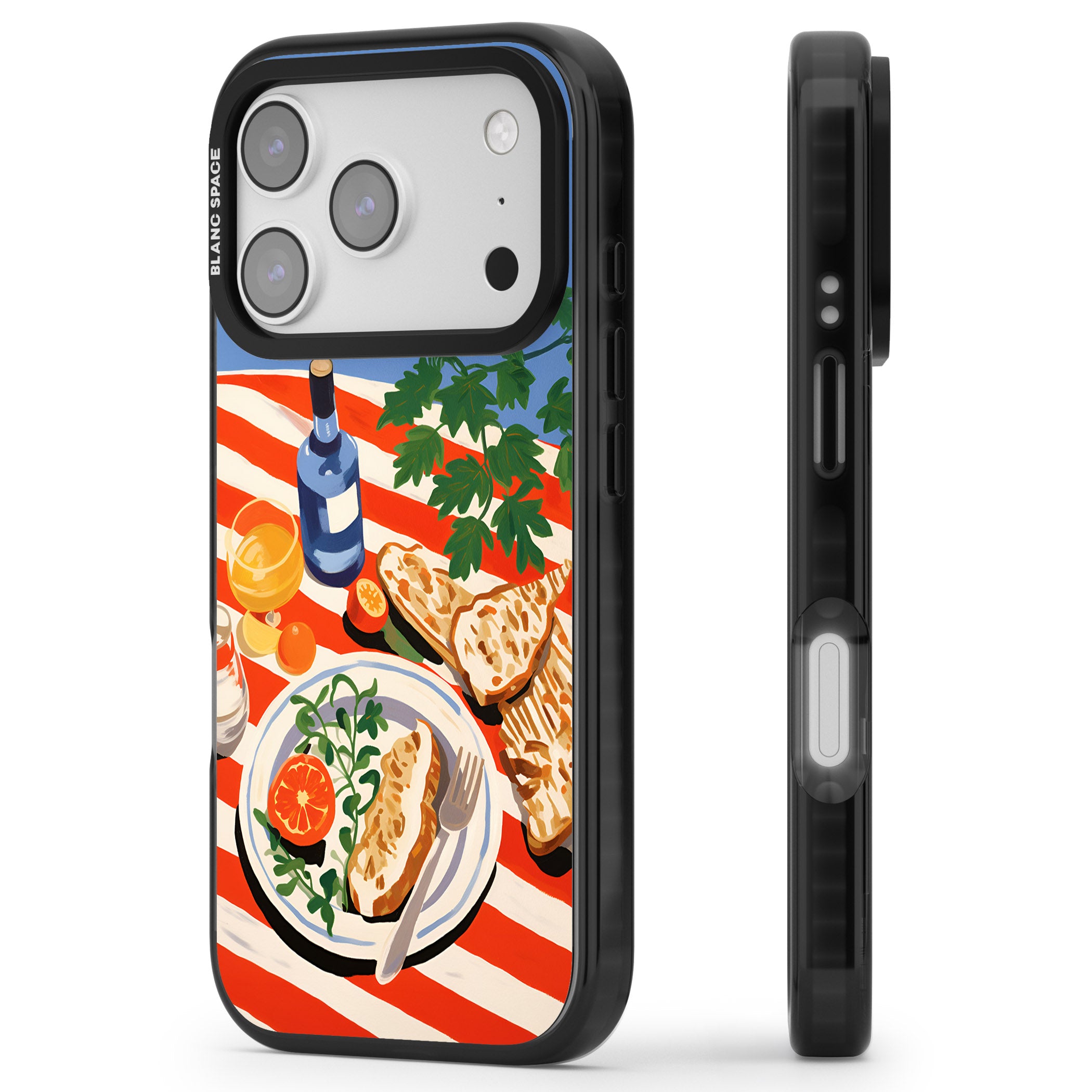 Mediterranean Lunch Table iPhone 17 Pro Max Impact Pro Black Phone Case Side Profile